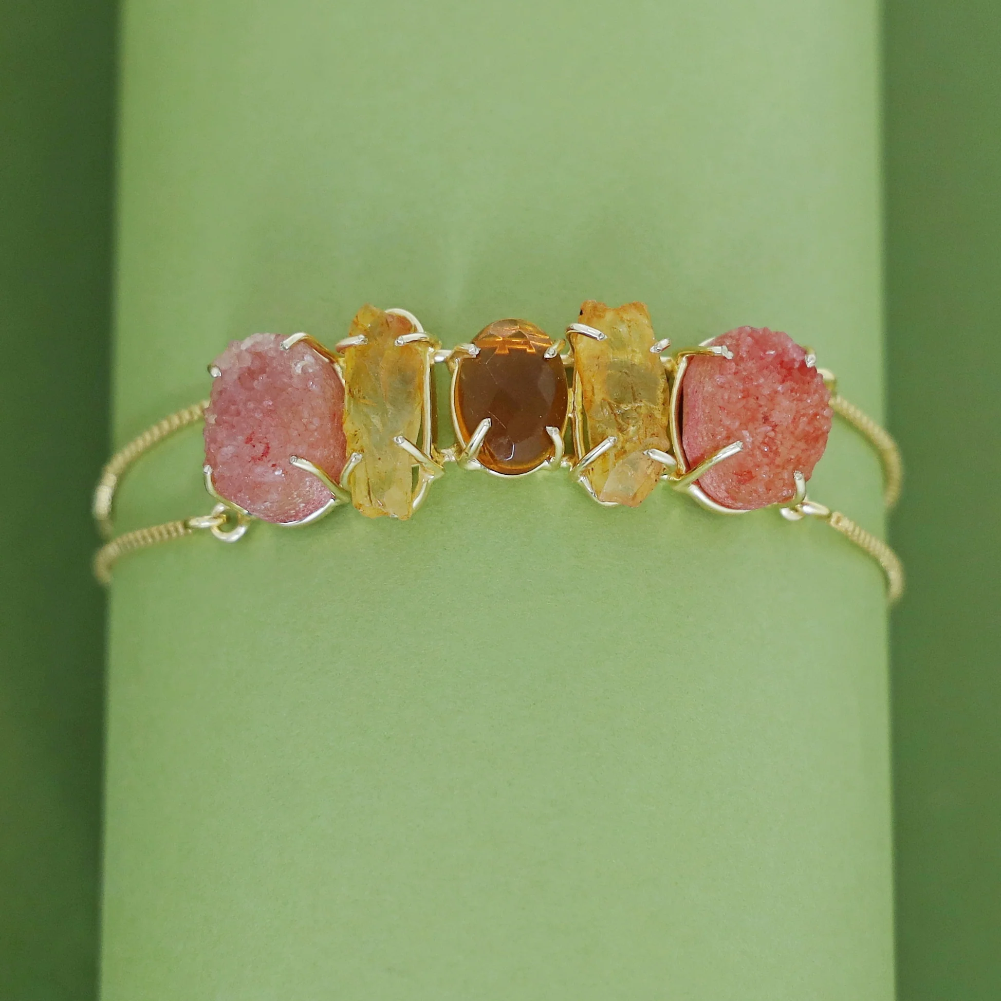 Jaena Claw Dyed + Glossy + Druzy Stone Bracelet - Image 12