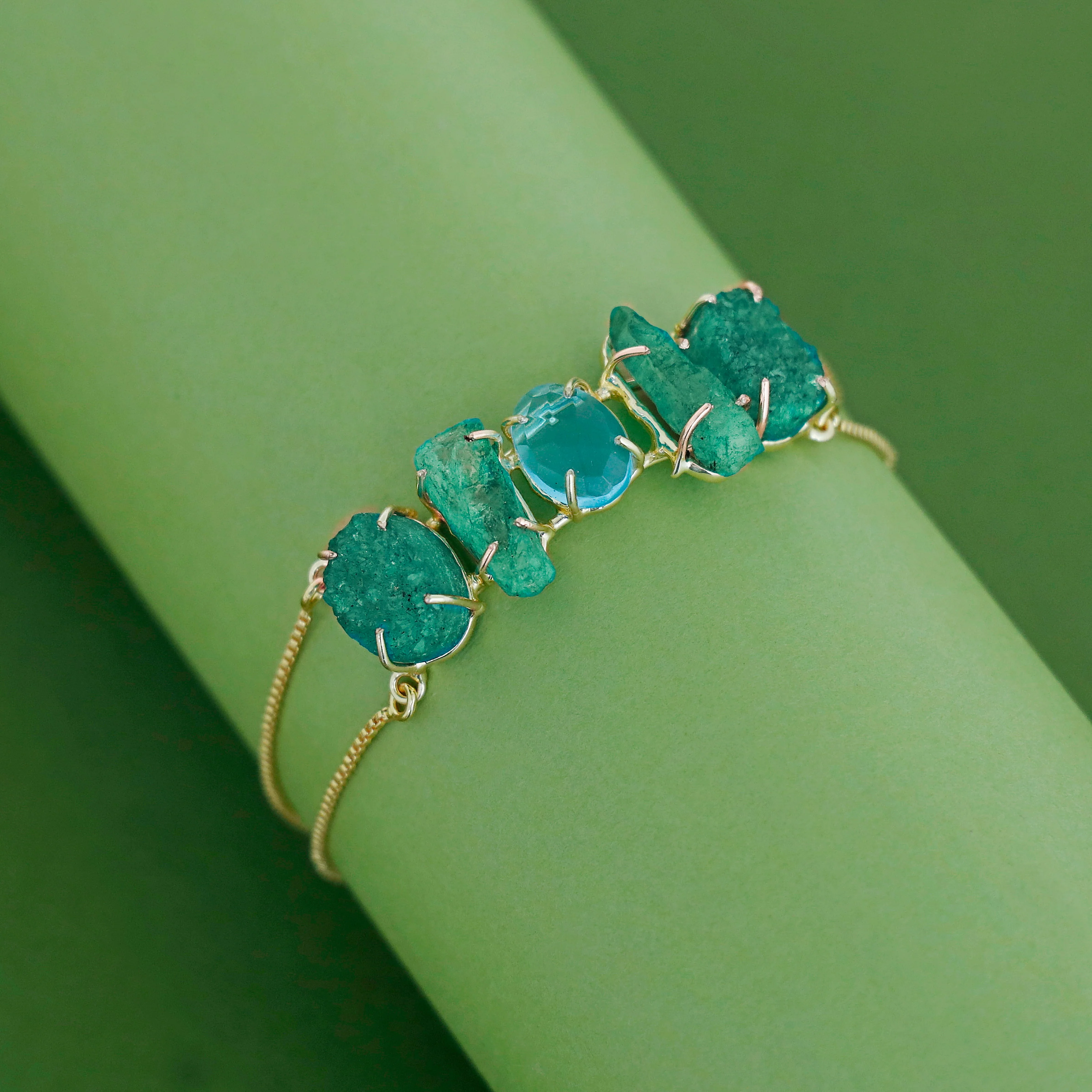 Jaena Claw Dyed + Glossy + Druzy Stone Bracelet - Image 9