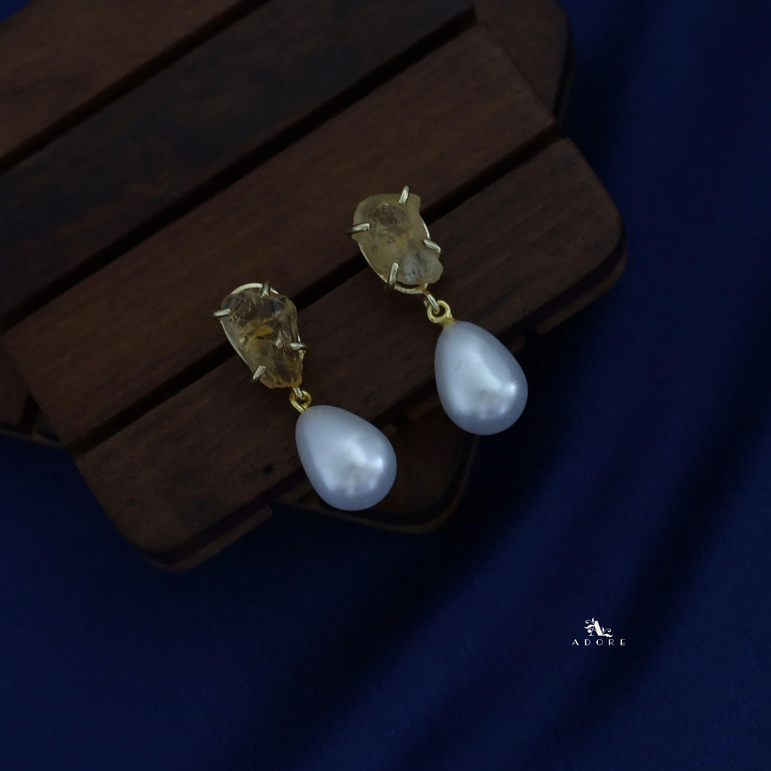 Jaime Raw Stone Pearl Neckpiece With Earring - Image 14