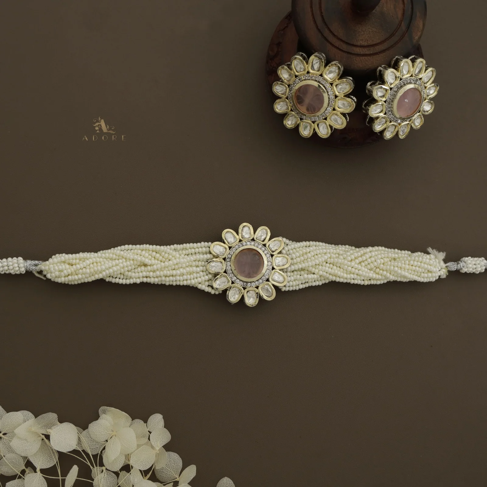 Janhvee Flower Choker With Earring - Image 10