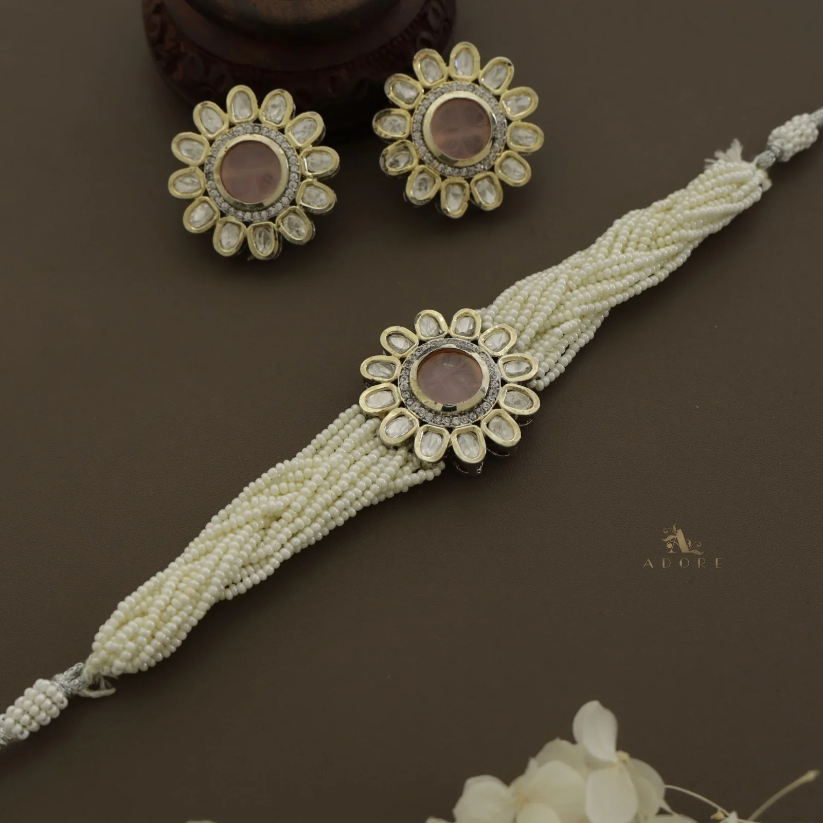 Janhvee Flower Choker With Earring - Image 8