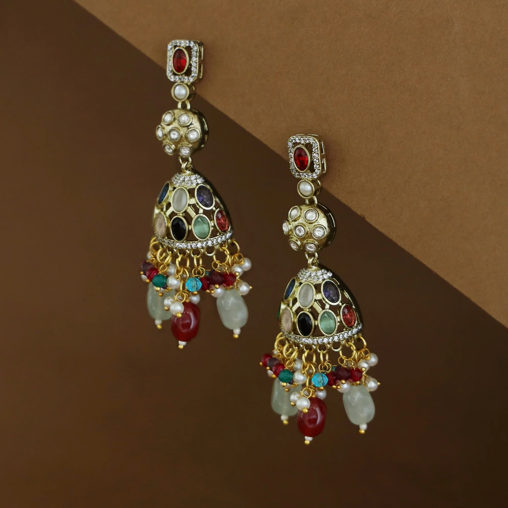 Janna Pearl Beaded Half Jhumka - Image 3