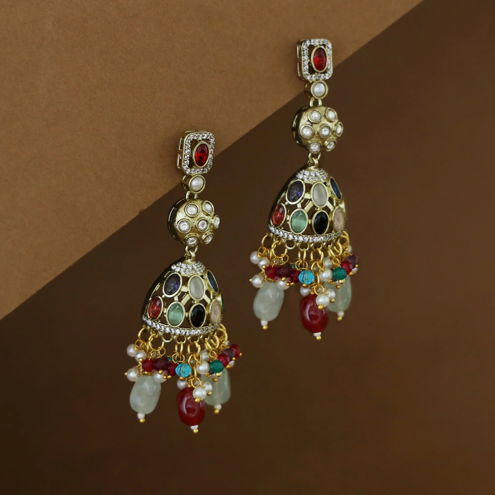 Janna Pearl Beaded Half Jhumka - Image 4