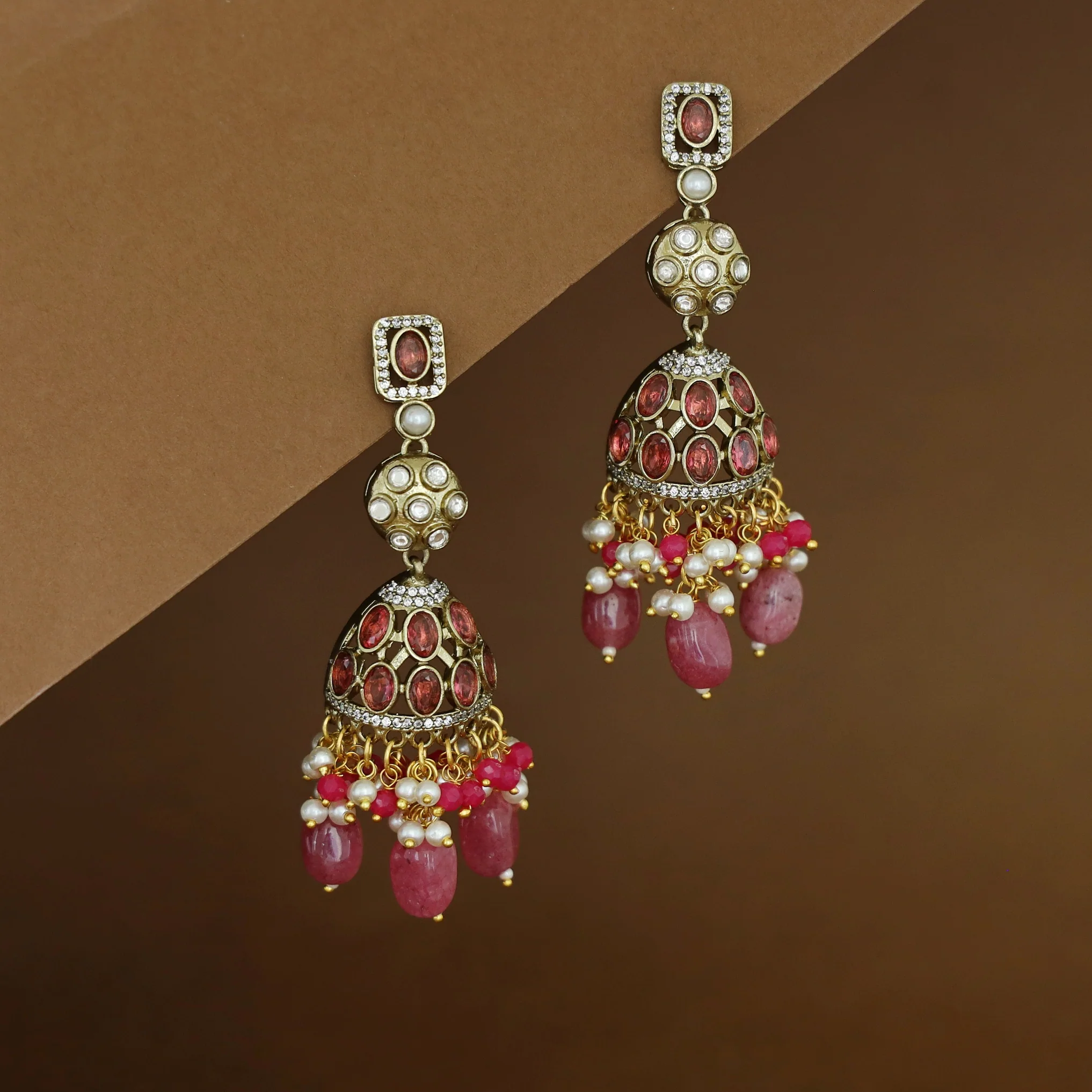 Janna Pearl Beaded Half Jhumka - Image 5