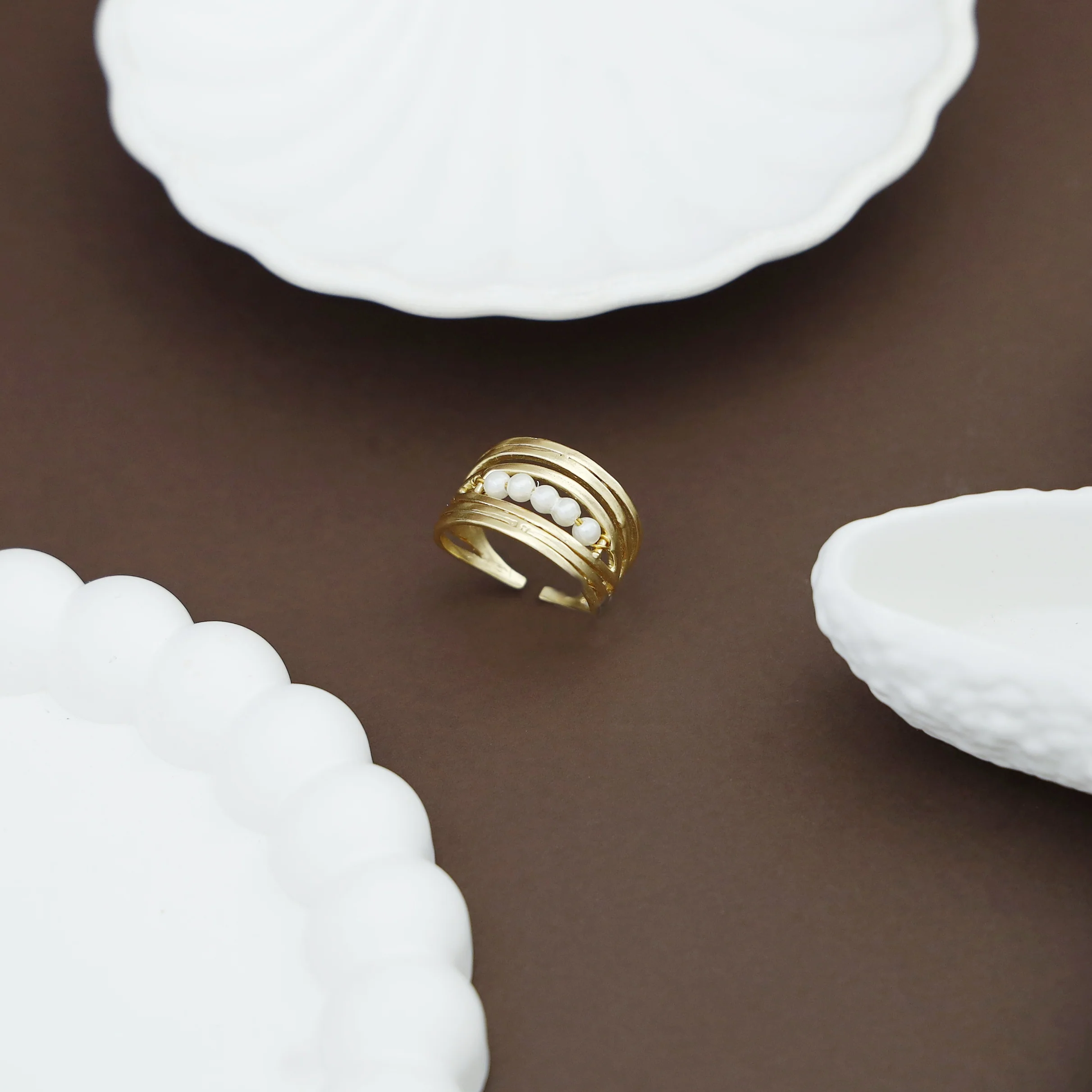 Jasleen Golden Pearl RIng - Image 2