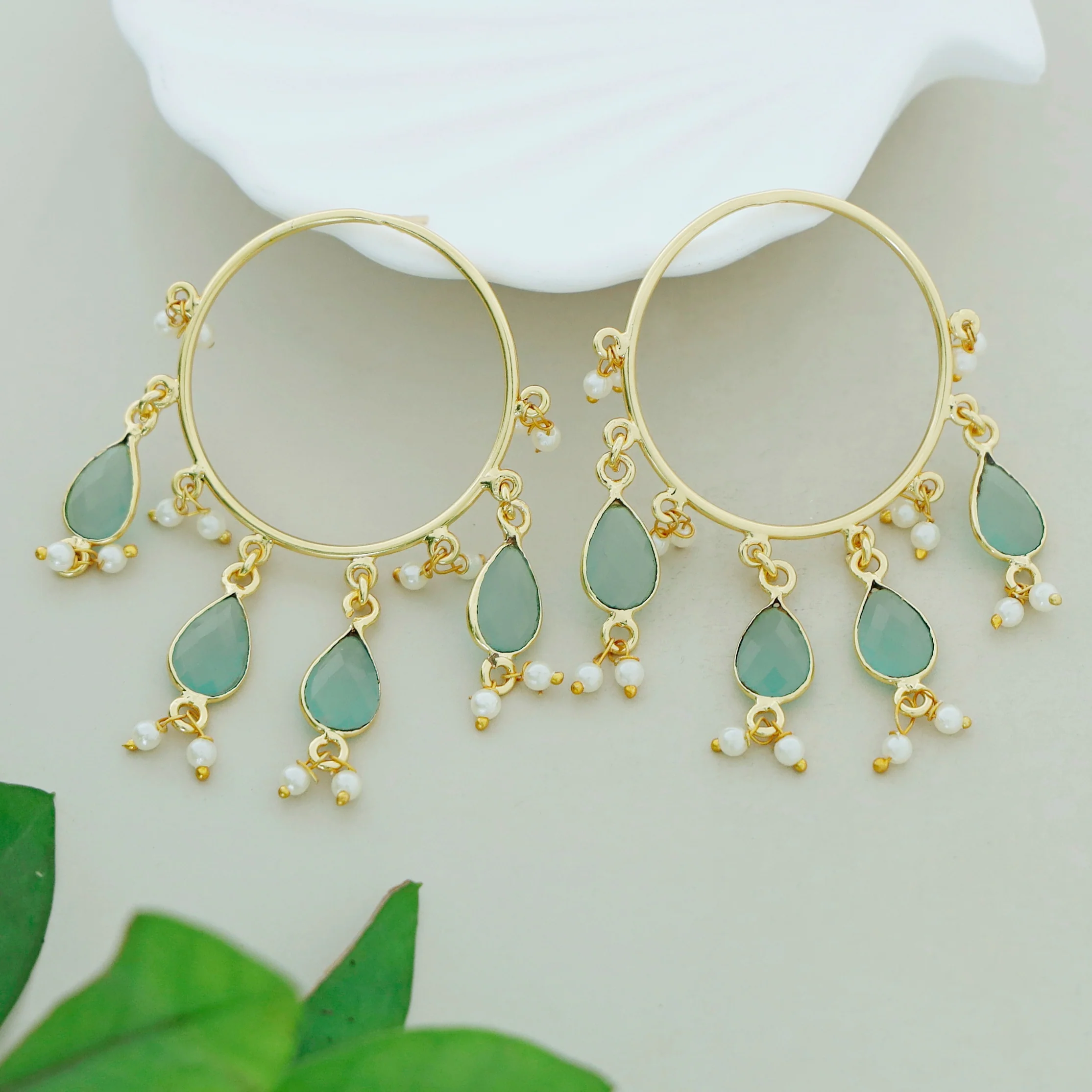 Jazzlyn Glossy Drop Circle Pearl  Earring - Image 10