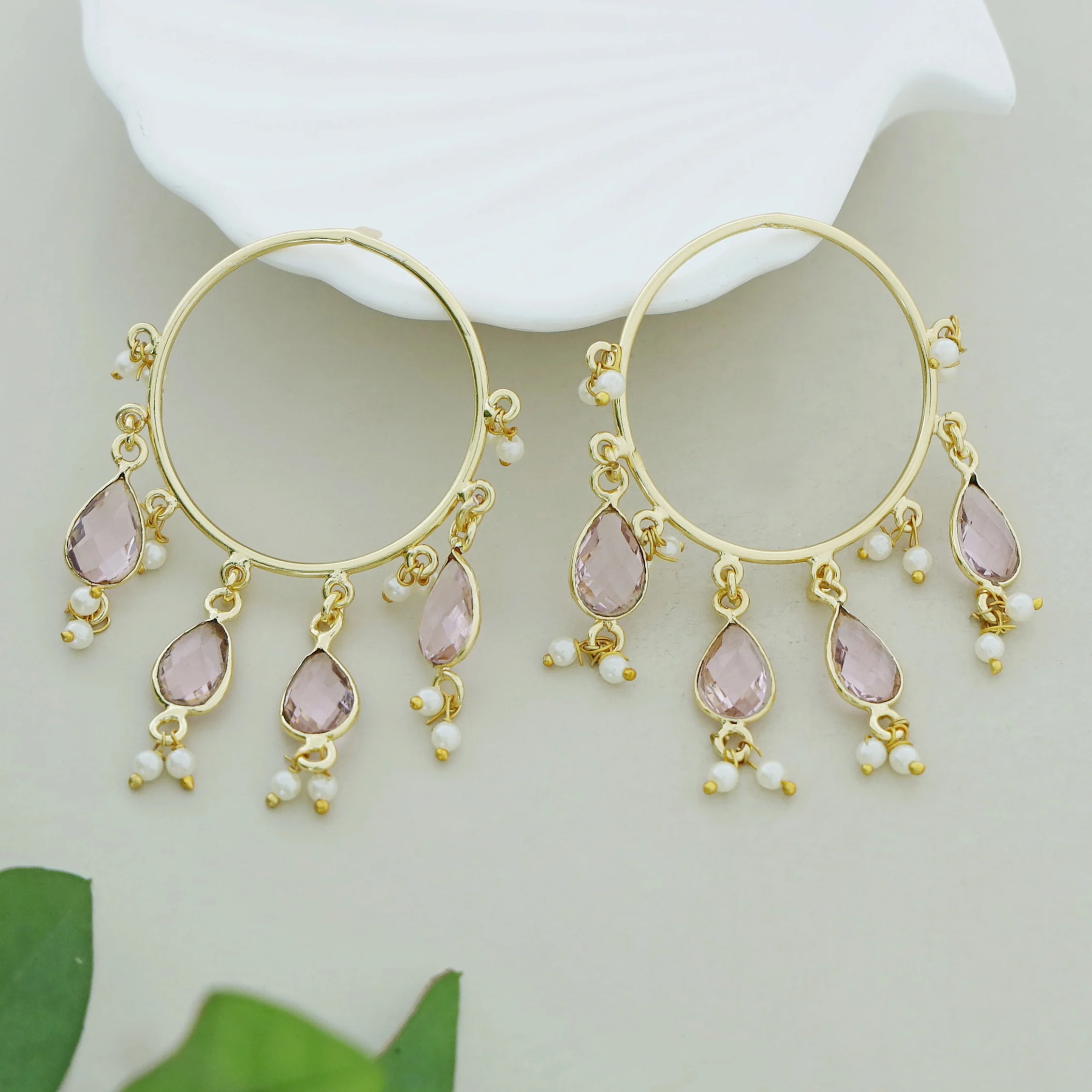 Jazzlyn Glossy Drop Circle Pearl  Earring - Image 13
