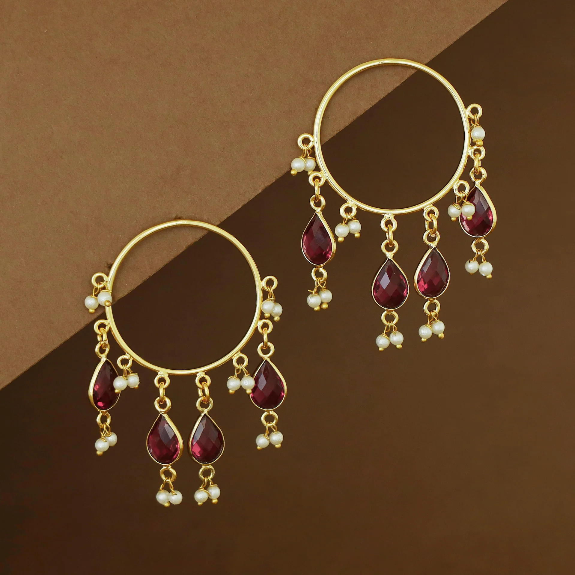 Jazzlyn Glossy Drop Circle Pearl  Earring - Image 3
