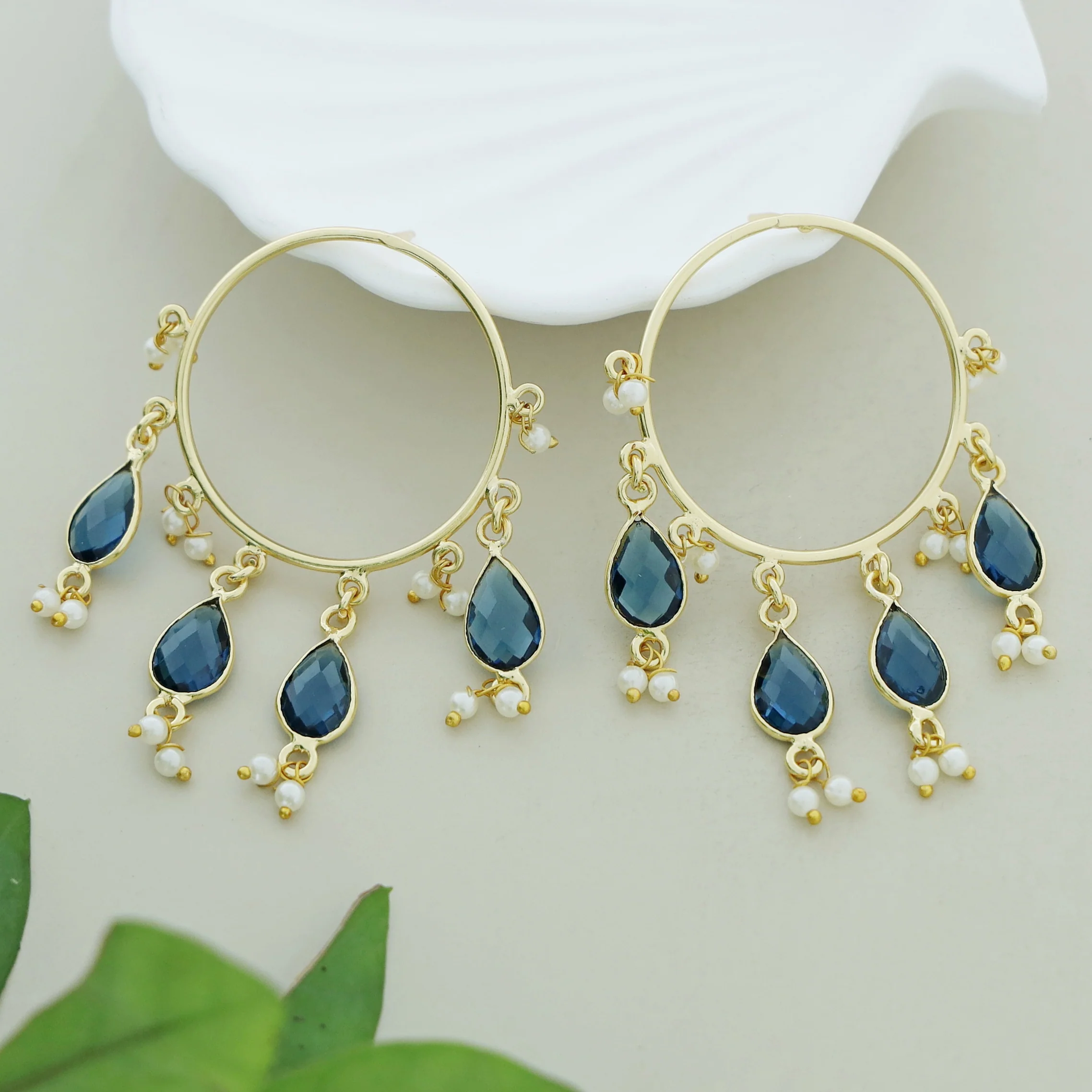 Jazzlyn Glossy Drop Circle Pearl  Earring - Image 4