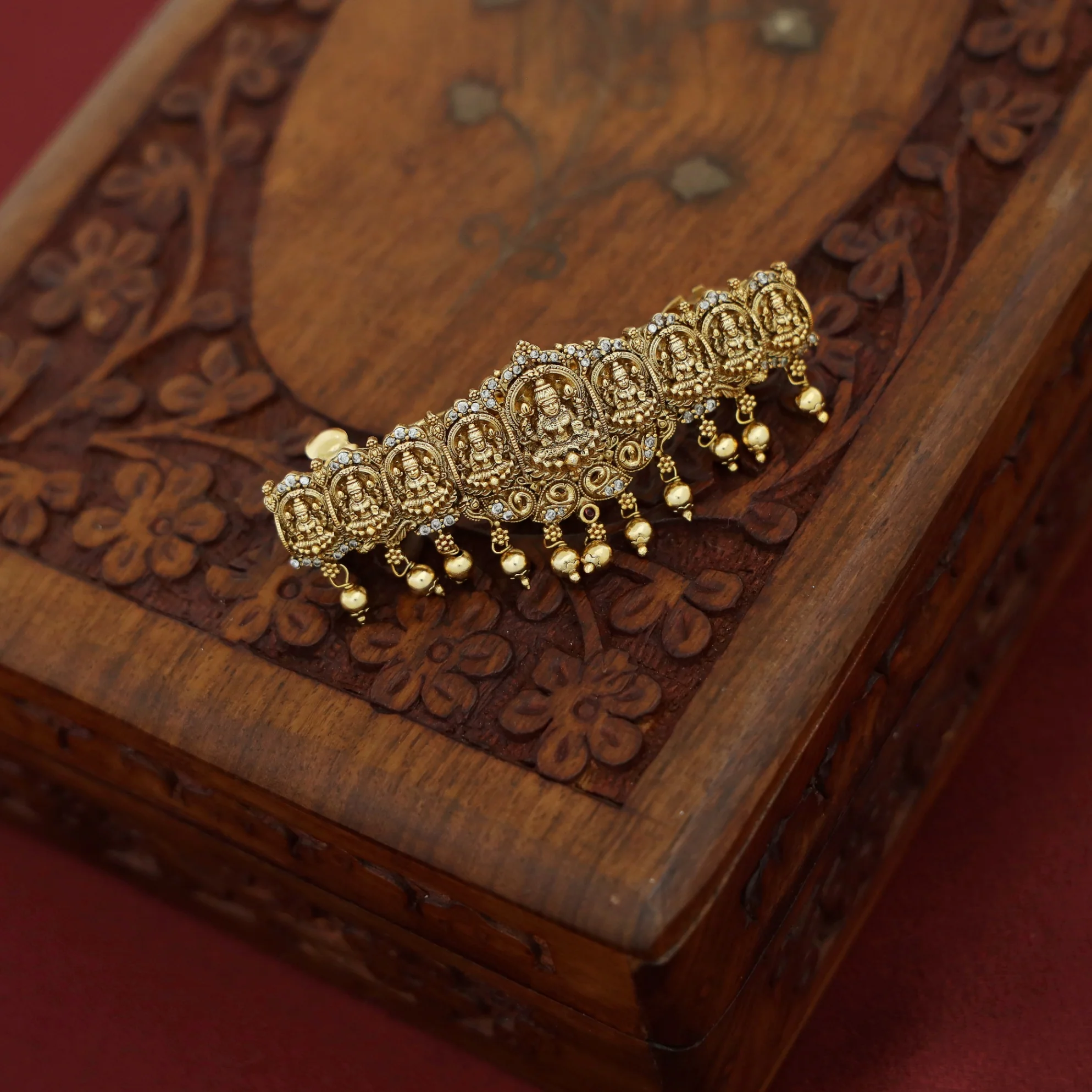 Jeevika Devi Golden Ball Hair Clip - Image 2