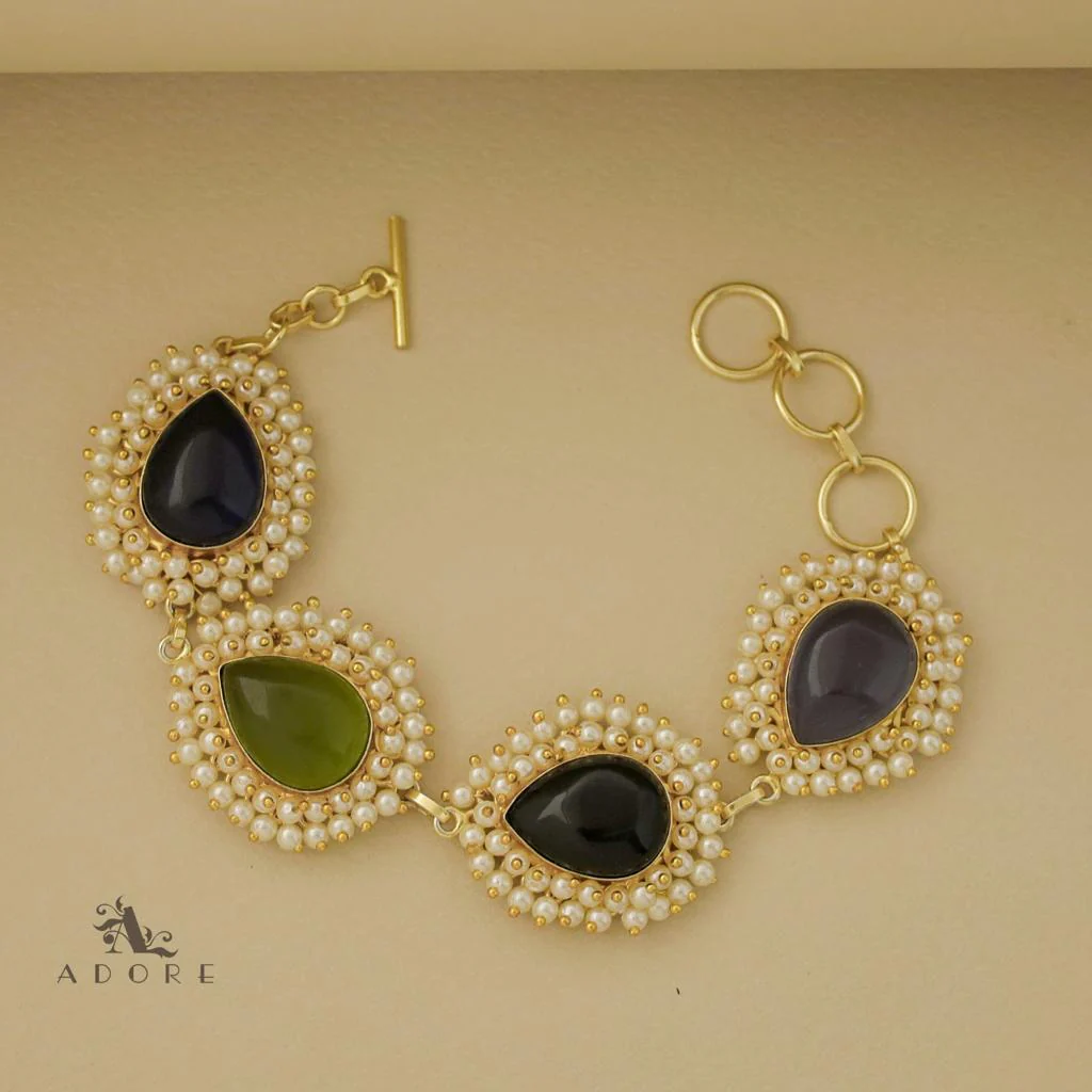 Multicolour Jhanvi Full Pearl Bracelet - Image 2