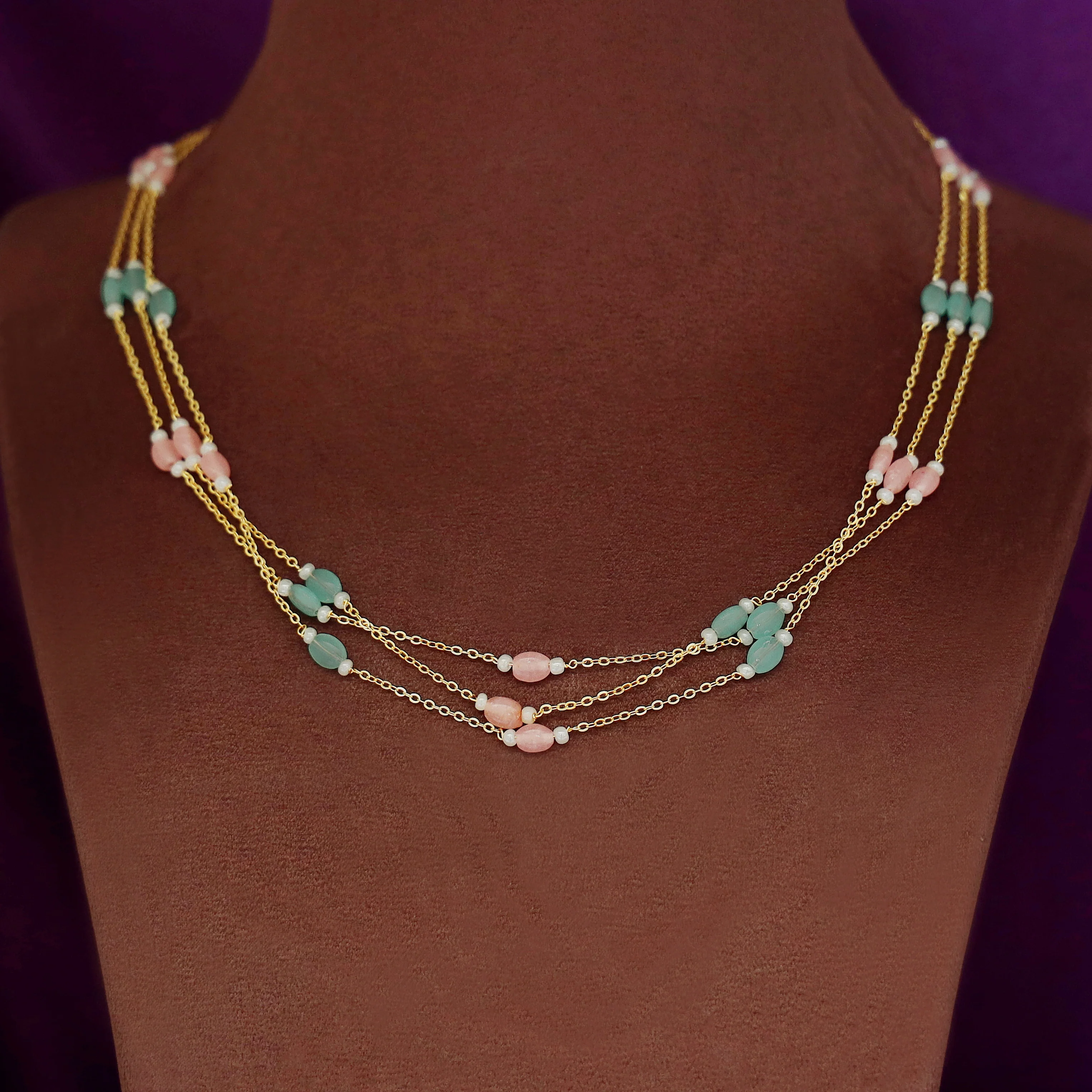 Tenile 3 Layer Beaded Neckpiece - Image 3