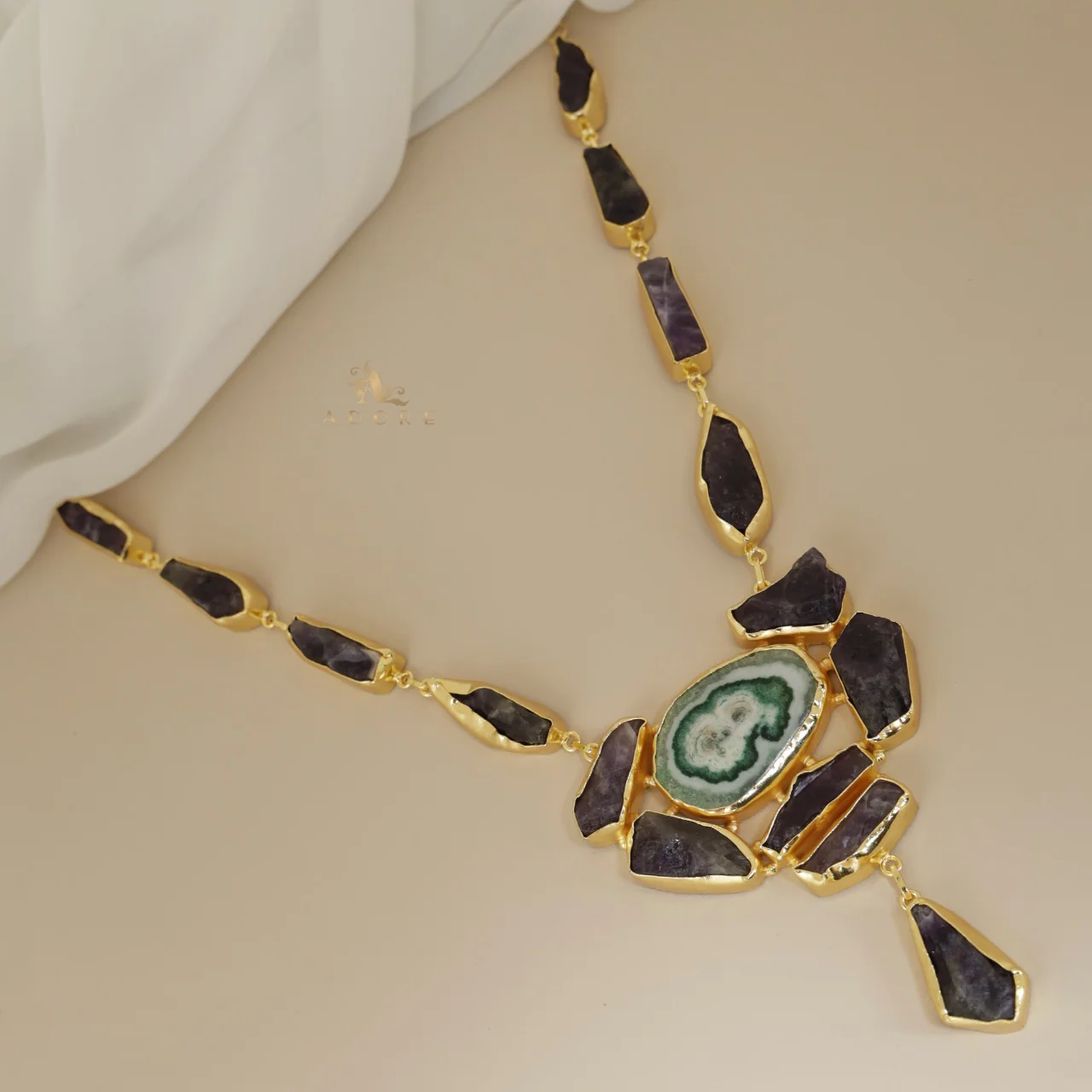 Jovika Raw Stone + Agate Neckpiece - Image 4