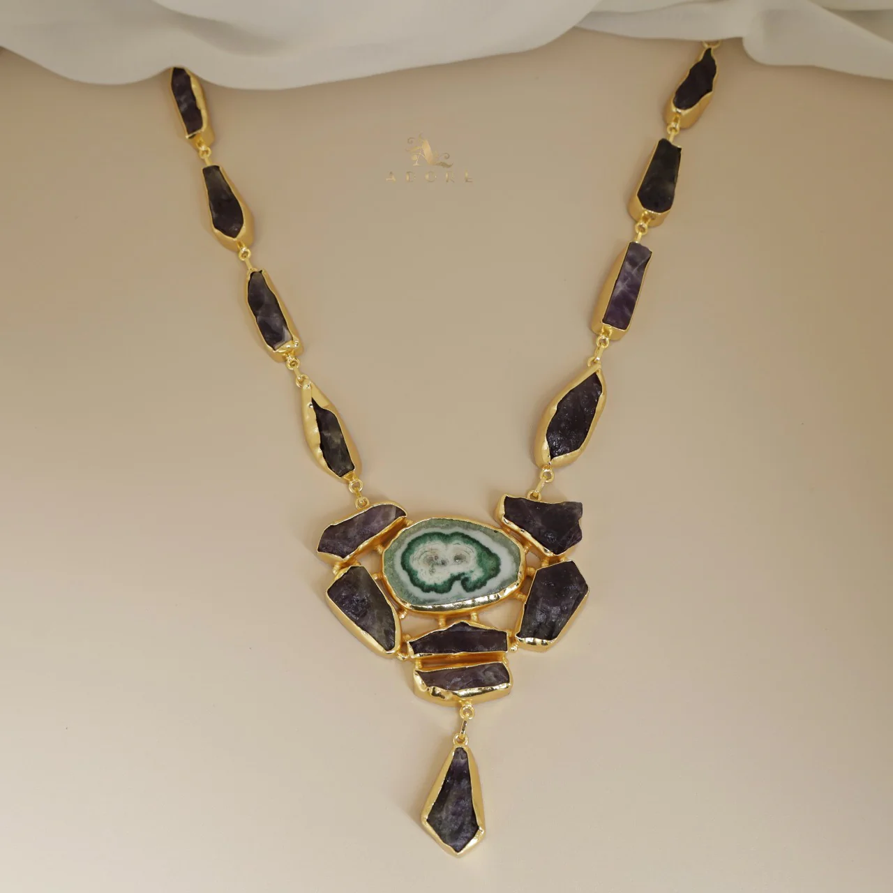 Jovika Raw Stone + Agate Neckpiece - Image 5