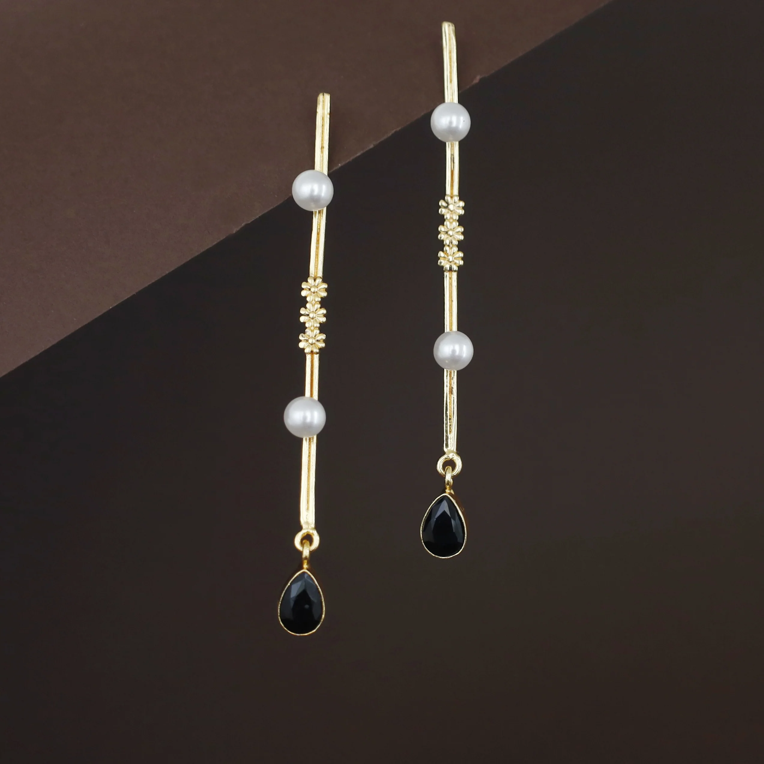 Jovita Dual Pearl + Glossy Drop Stick Earring - Image 4