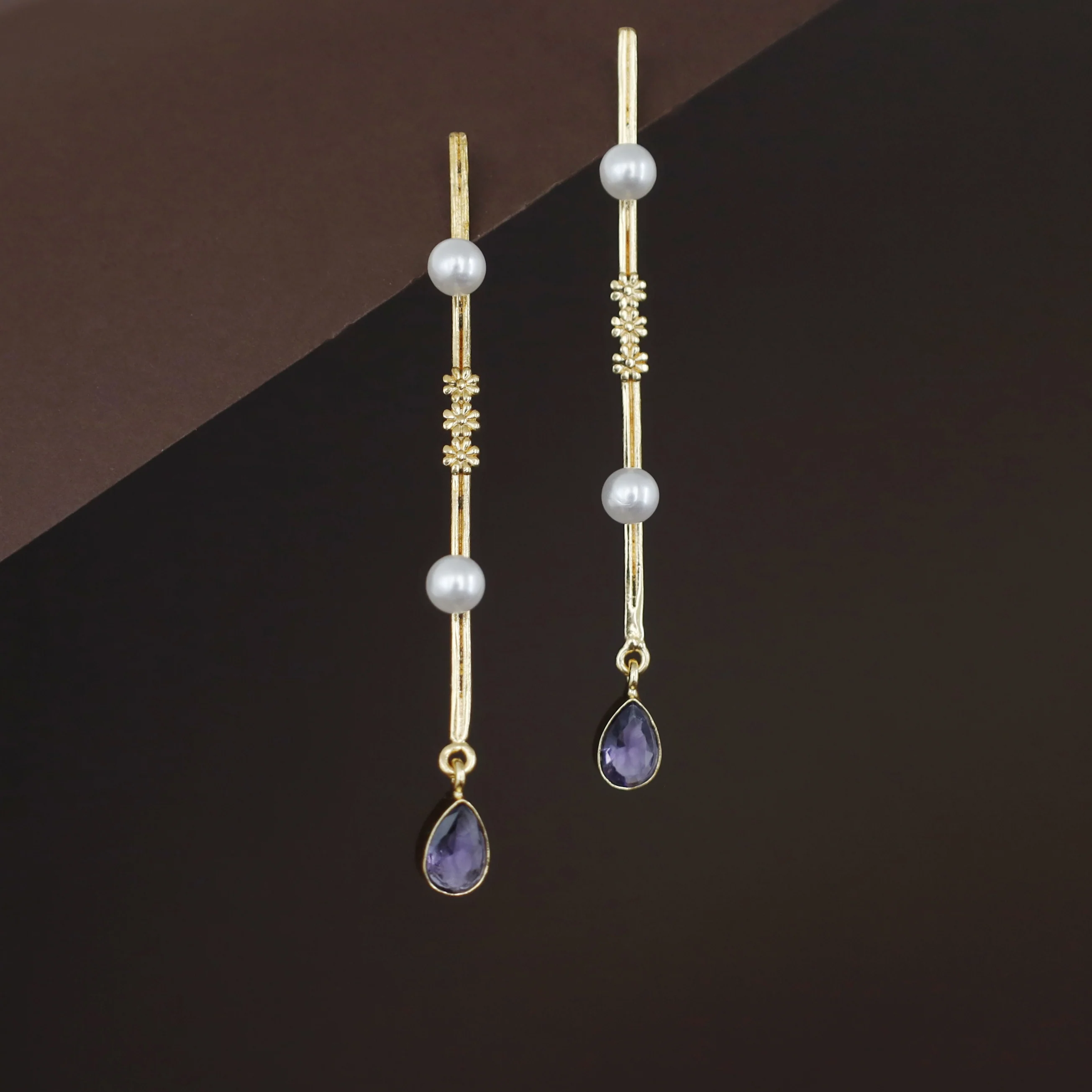 Jovita Dual Pearl + Glossy Drop Stick Earring - Image 6