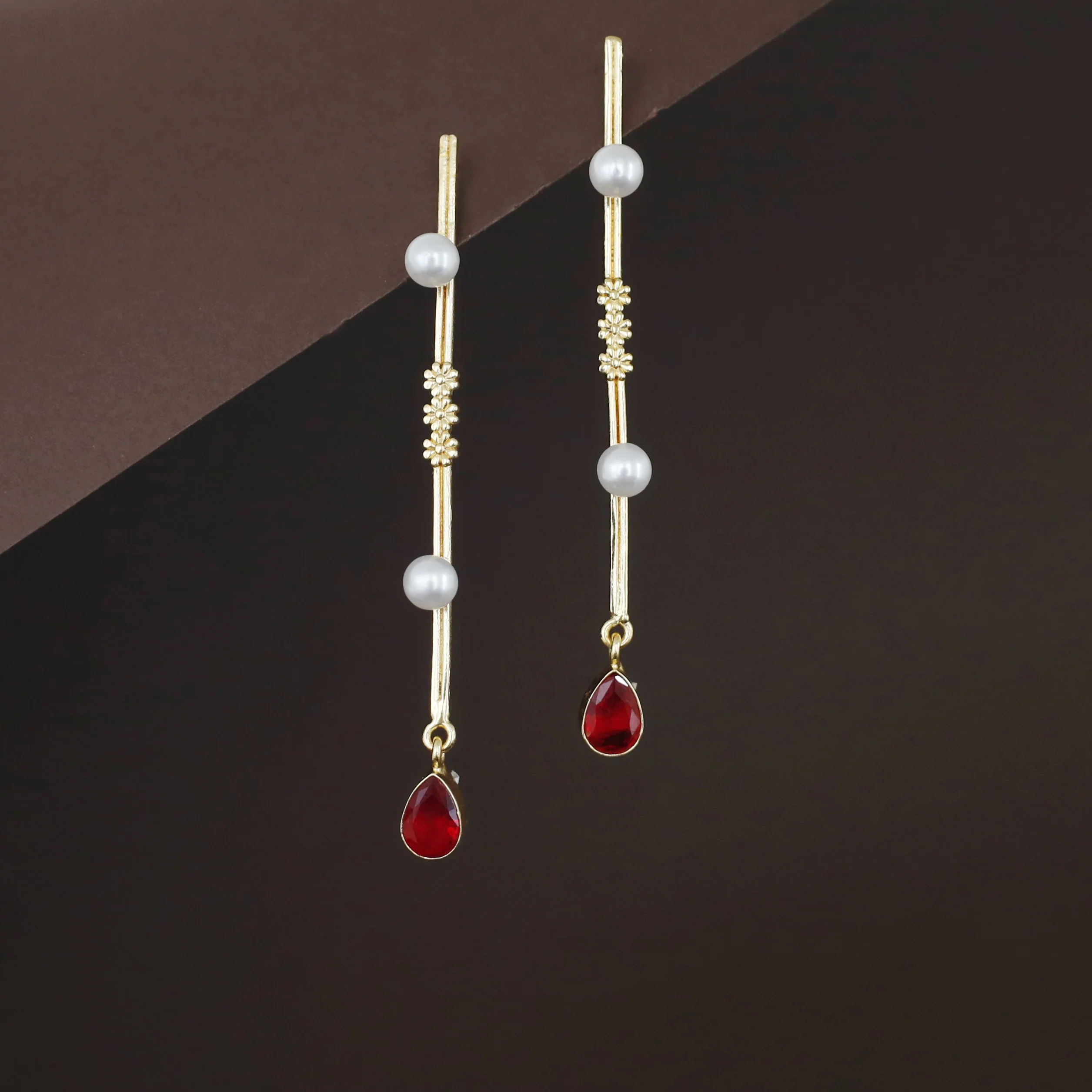 Jovita Dual Pearl + Glossy Drop Stick Earring - Image 8