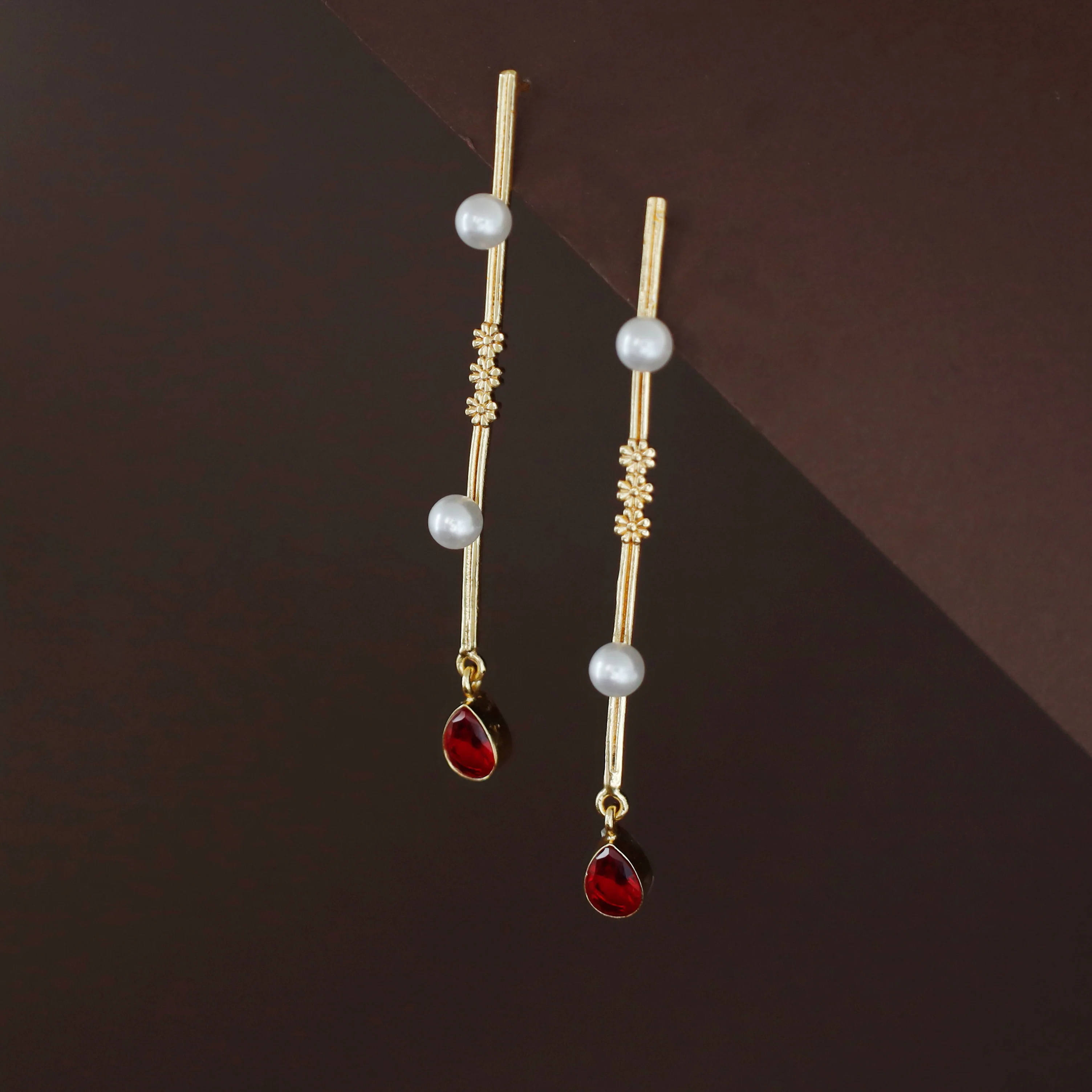 Jovita Dual Pearl + Glossy Drop Stick Earring - Image 9