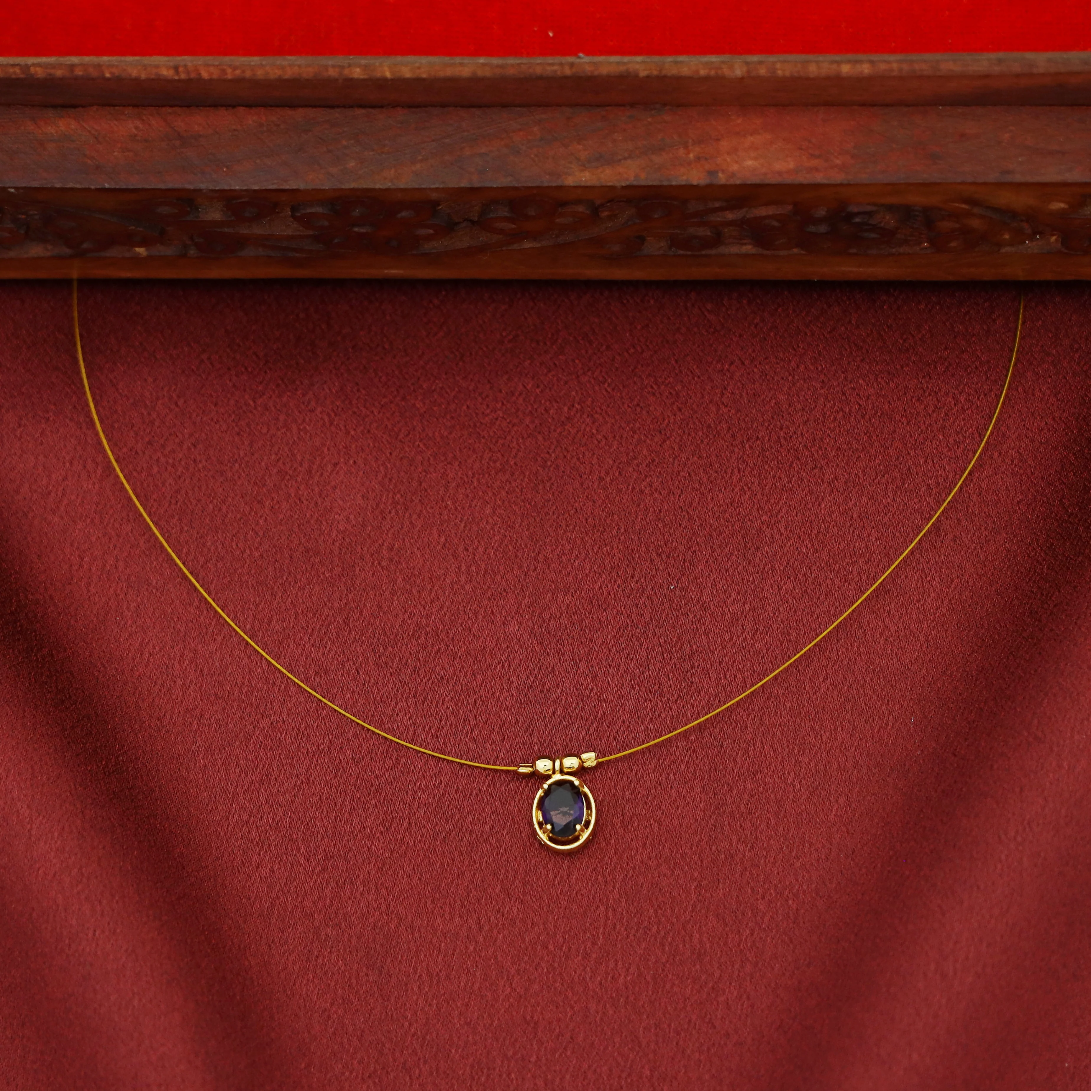 Juhi Oval Glossy Stone String Neckpiece - Image 4