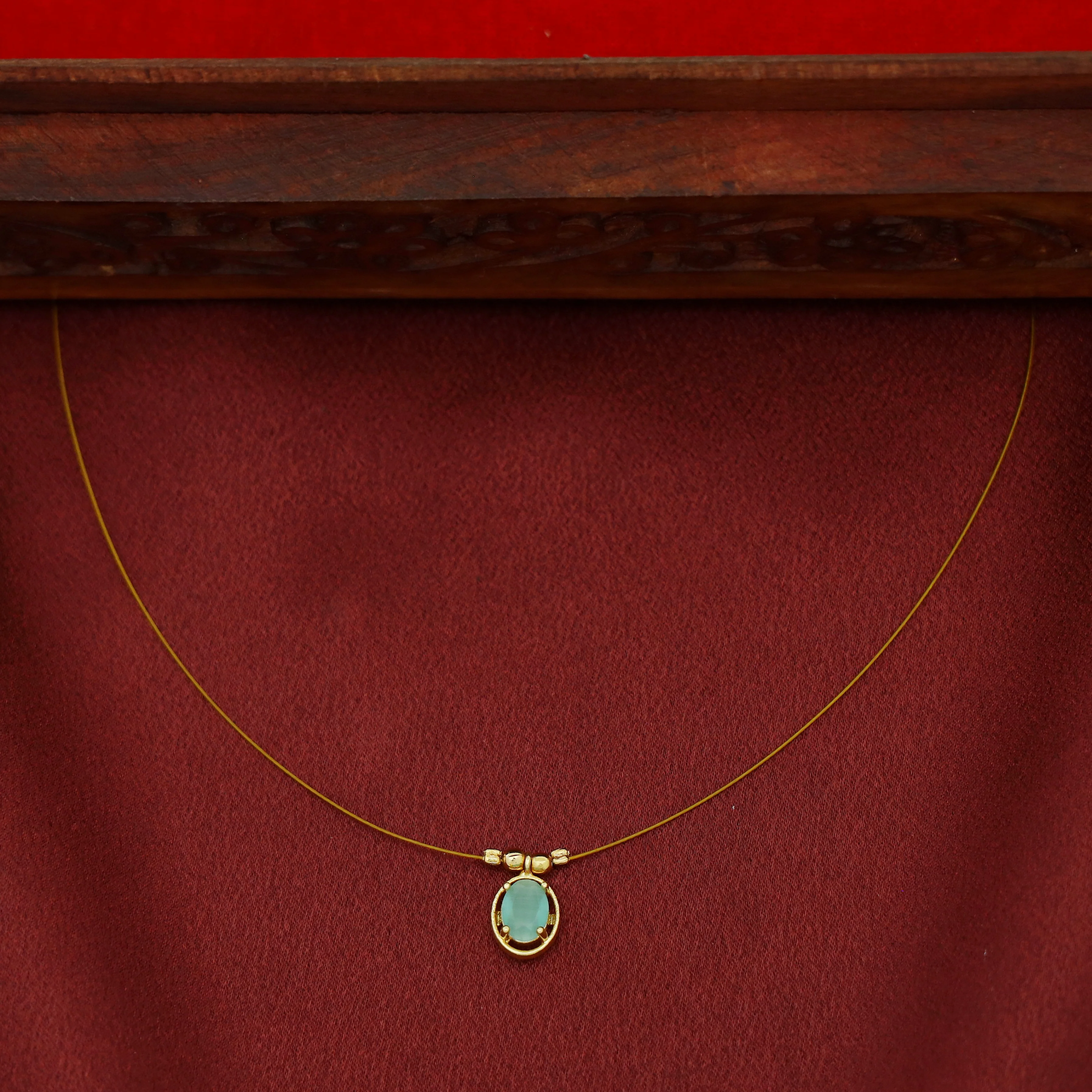 Juhi Oval Glossy Stone String Neckpiece - Image 6