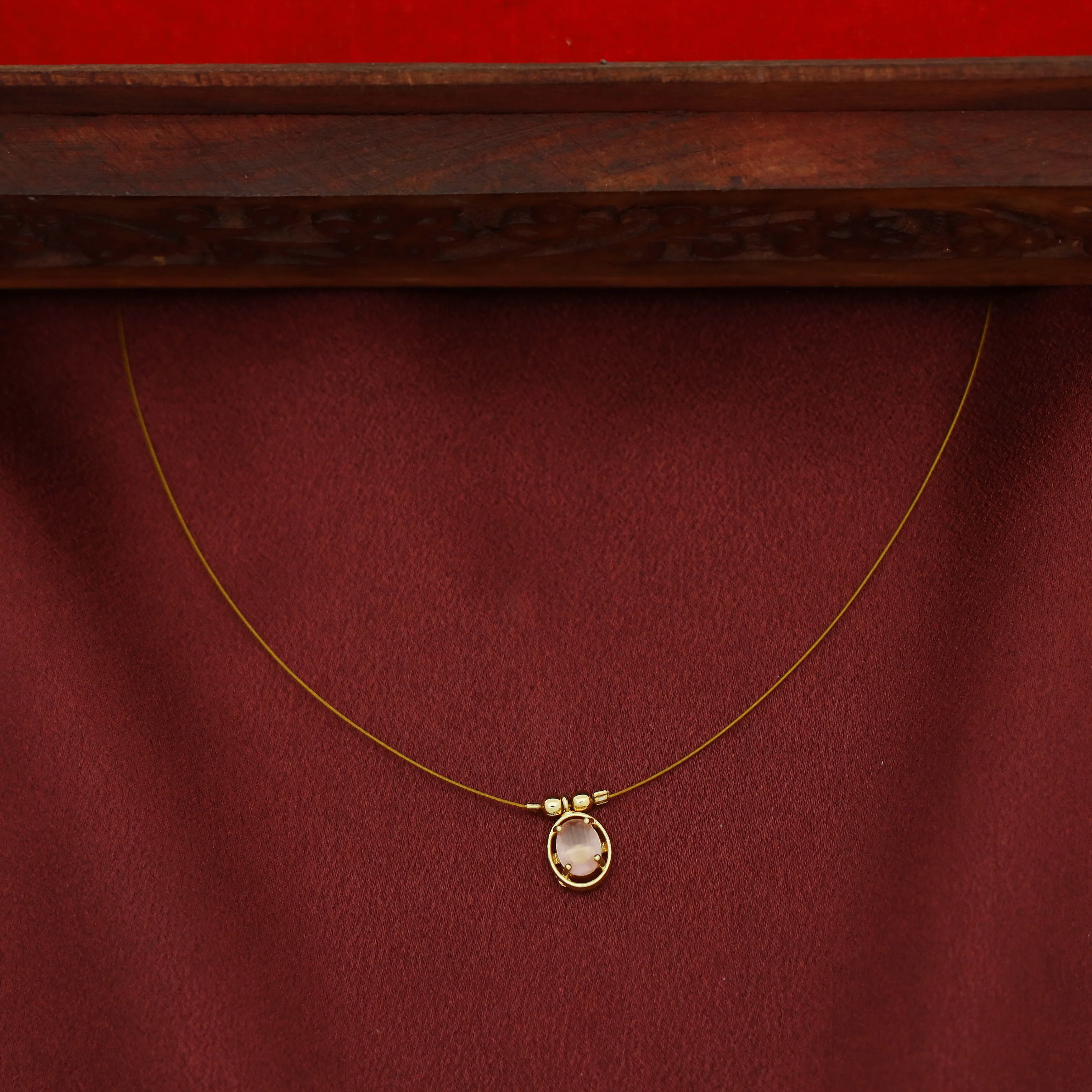 Juhi Oval Glossy Stone String Neckpiece - Image 7