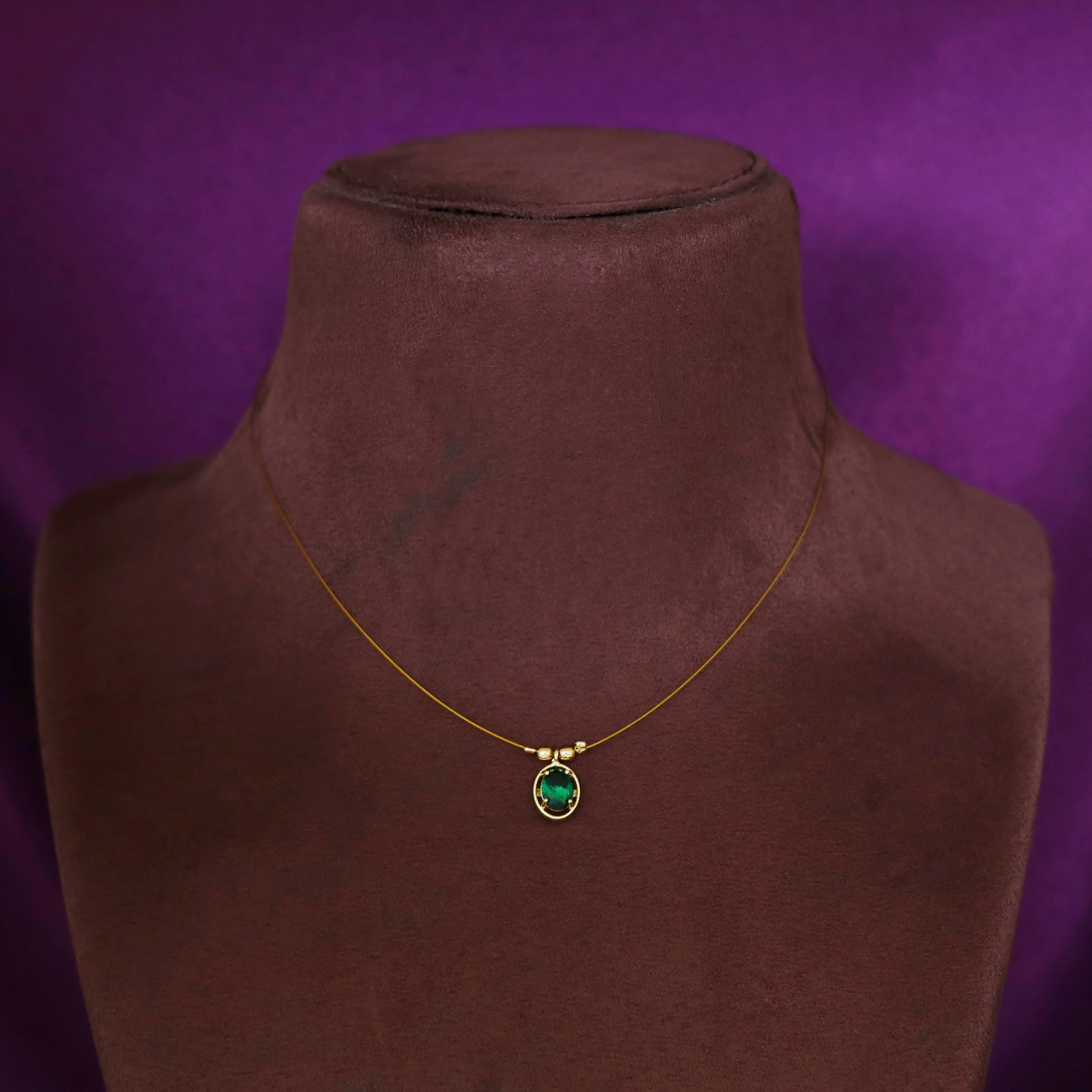 Juhi Oval Glossy Stone String Neckpiece - Image 8