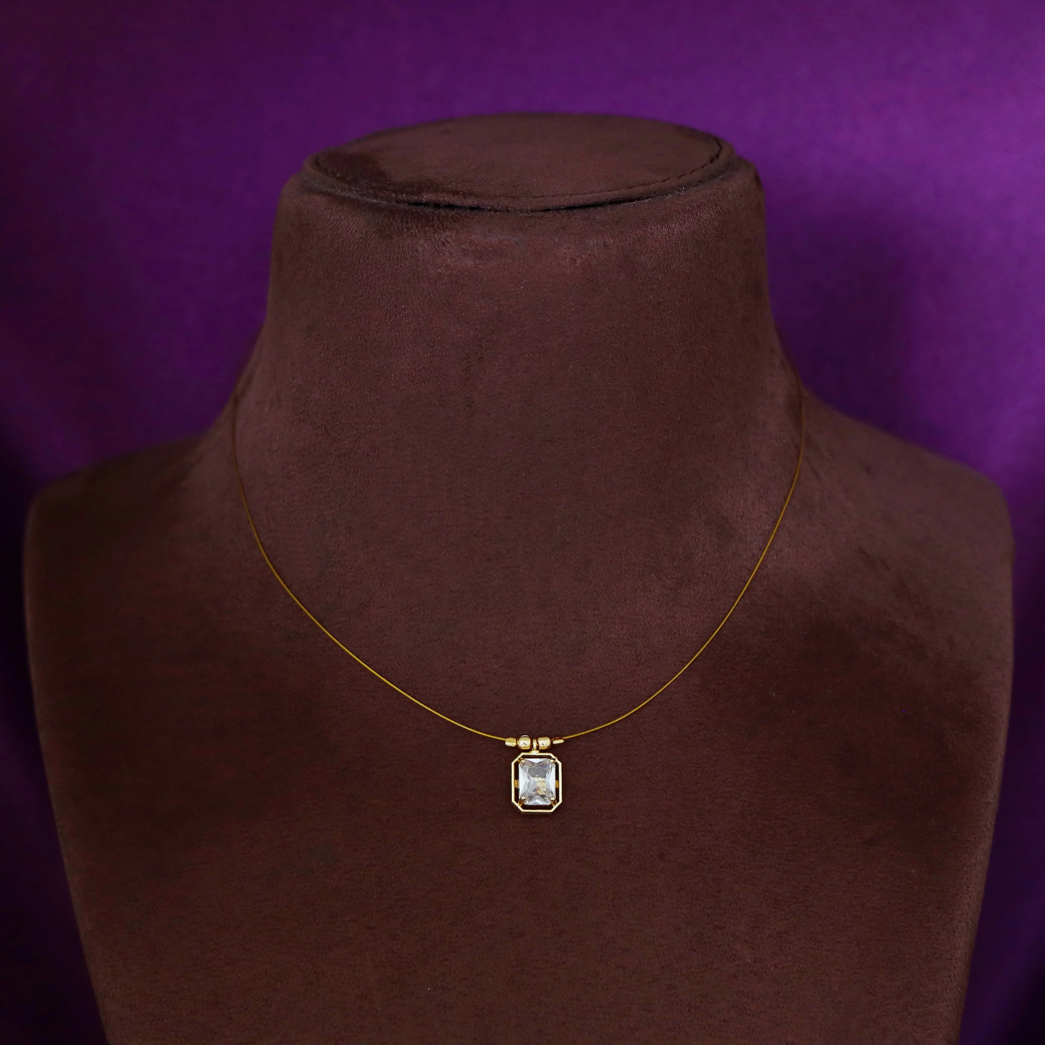 Juhi Rectangle Glossy Stone String Neckpiece - Image 8