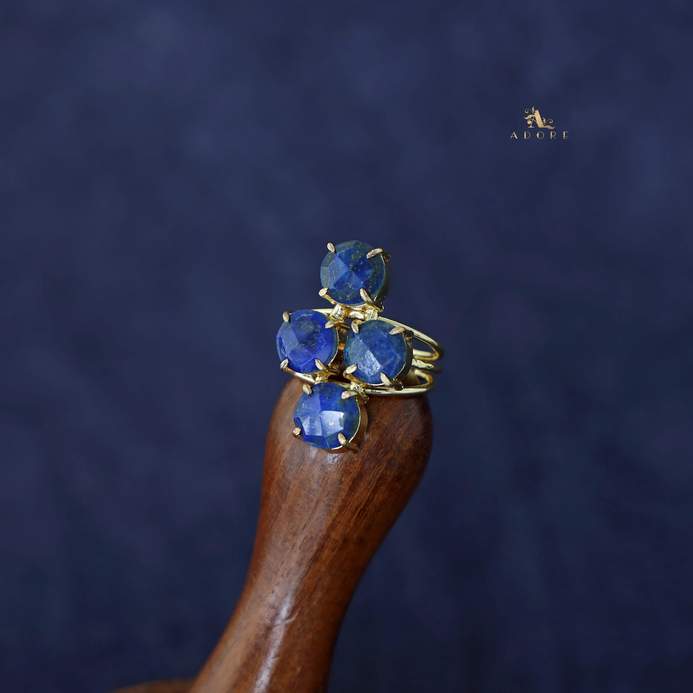 Jules Golden 3 Layer Tetra Glossy Stone Ring - Image 20