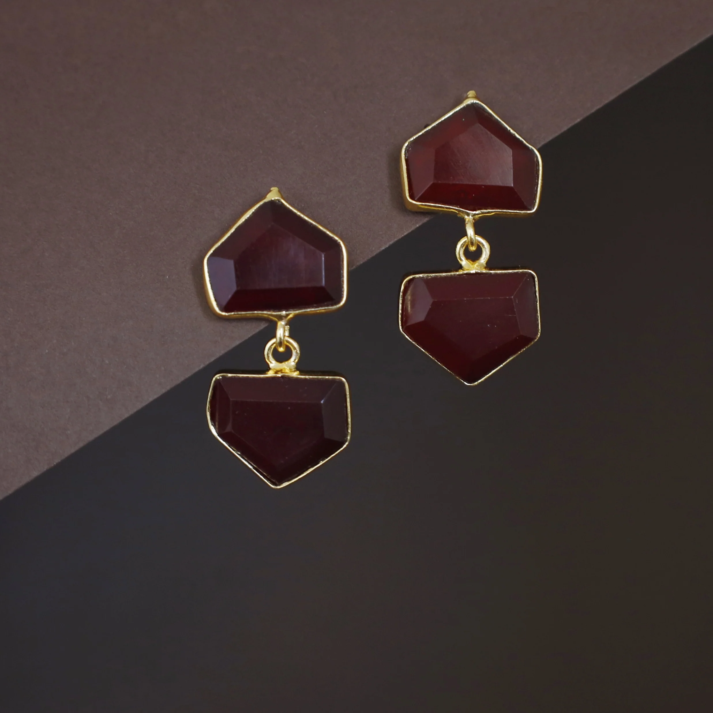 Julietta Dual Pentagon Earring - Image 2