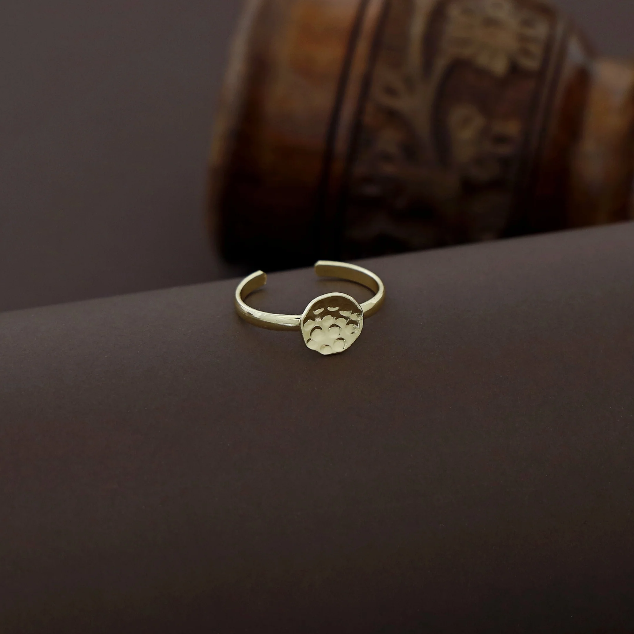 Julina Golden Hammered Ring - Image 2
