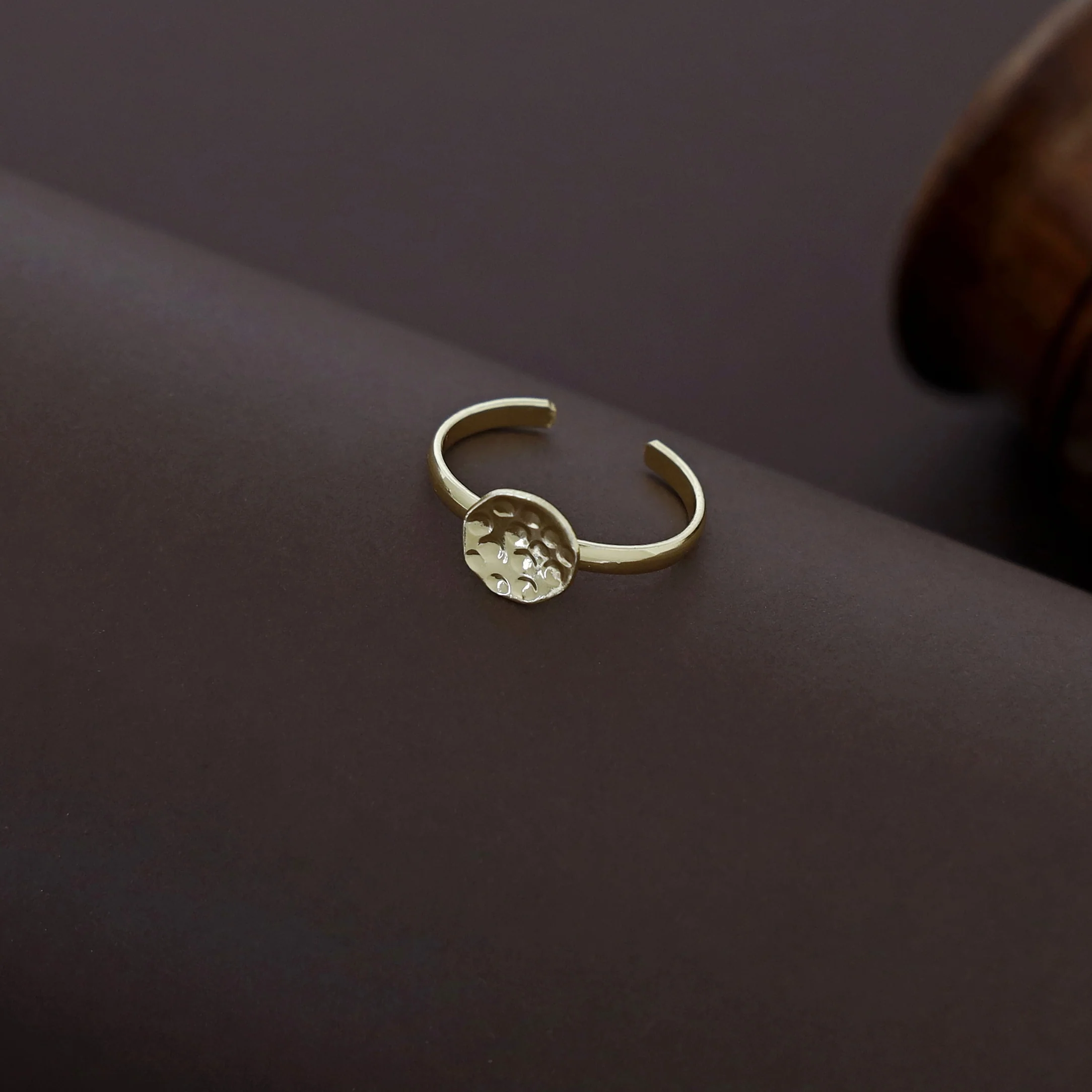 Julina Golden Hammered Ring - Image 3