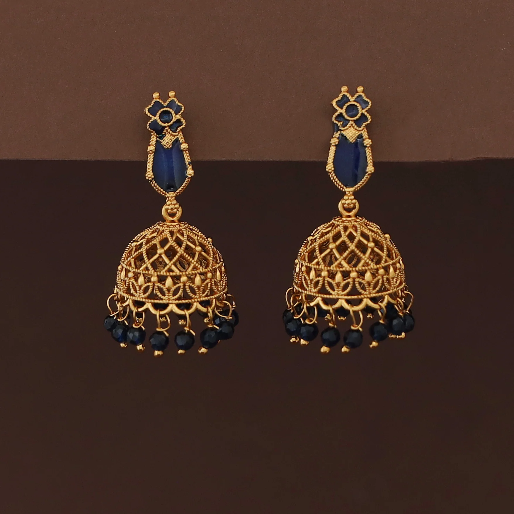 Kadhapriya Palakka Beaded Jhumka - Image 4
