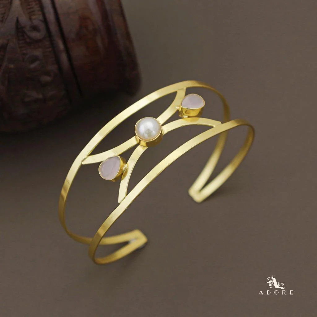 Kalpita Dual Round Glossy With Pearl Bangle - Image 5