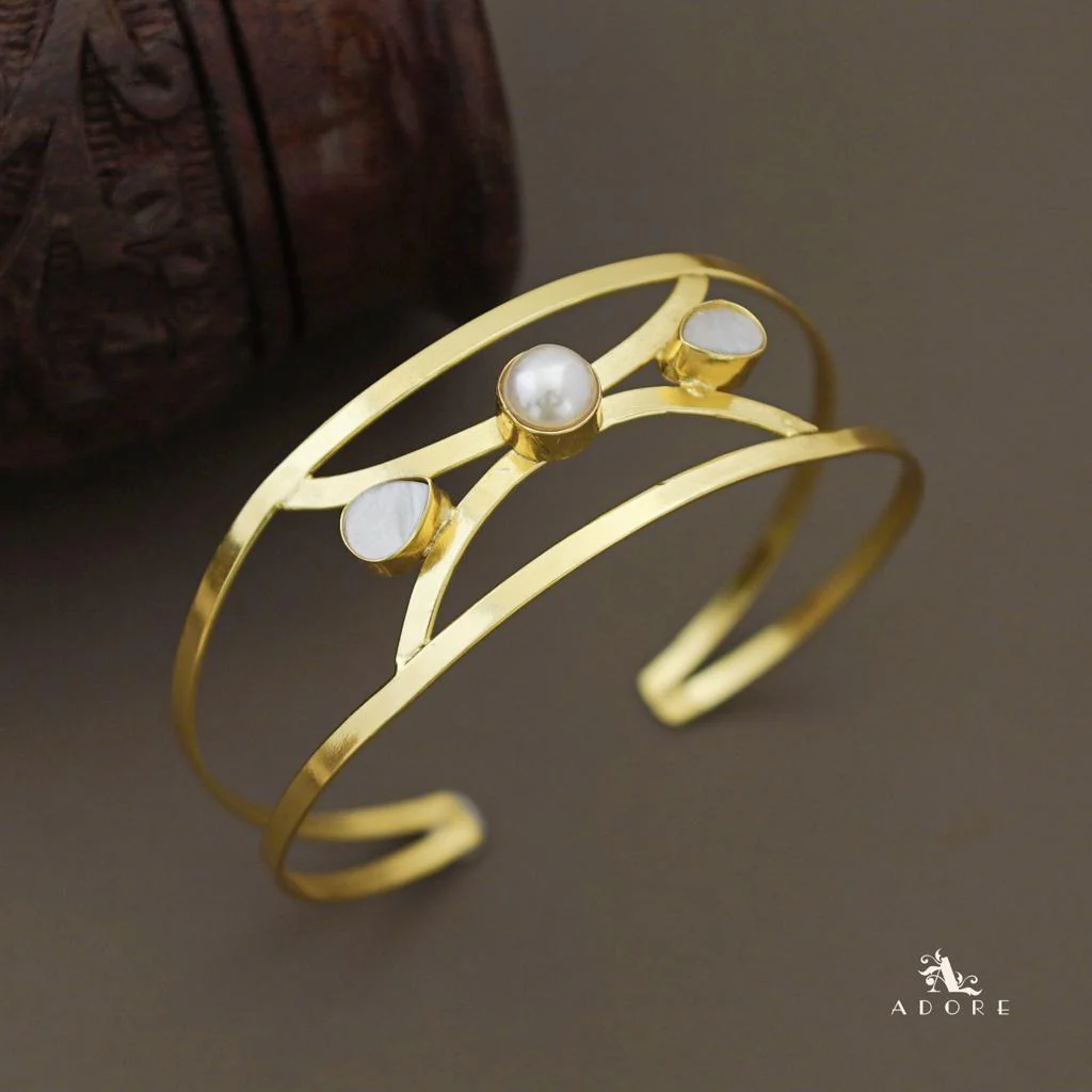Kalpita Dual Round Glossy With Pearl Bangle - Image 6