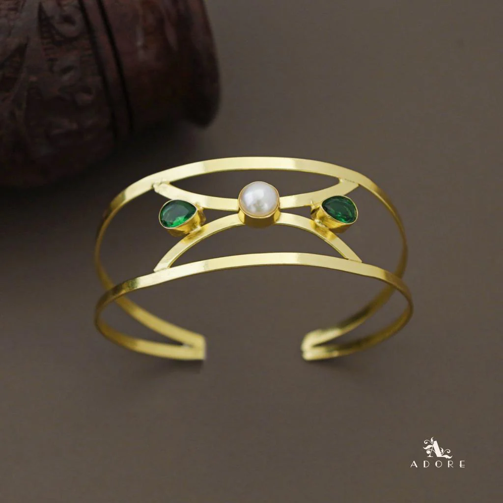 Kalpita Dual Round Glossy With Pearl Bangle - Image 8