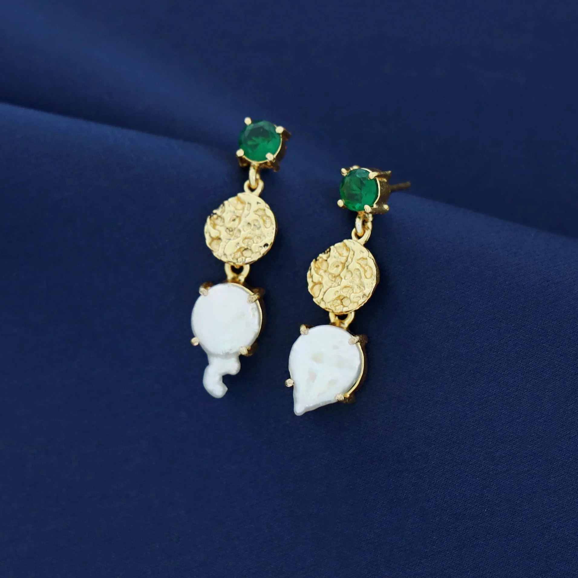 Kashvi Real Baroque Textured Circle + Glossy Earring - Image 8