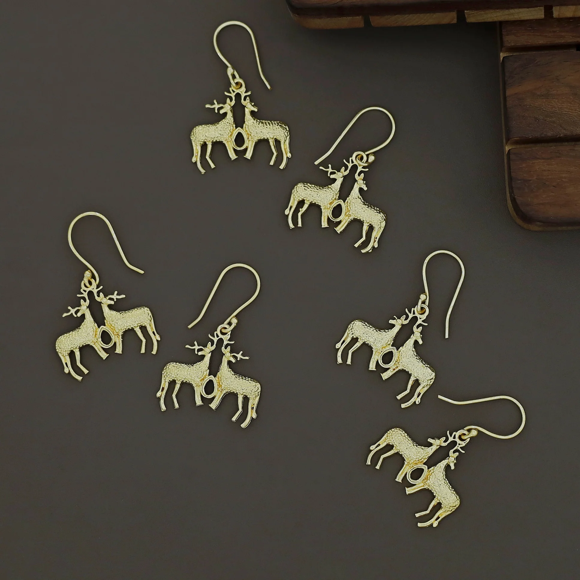 Keesha Golden Dual Deer Drop - Image 2