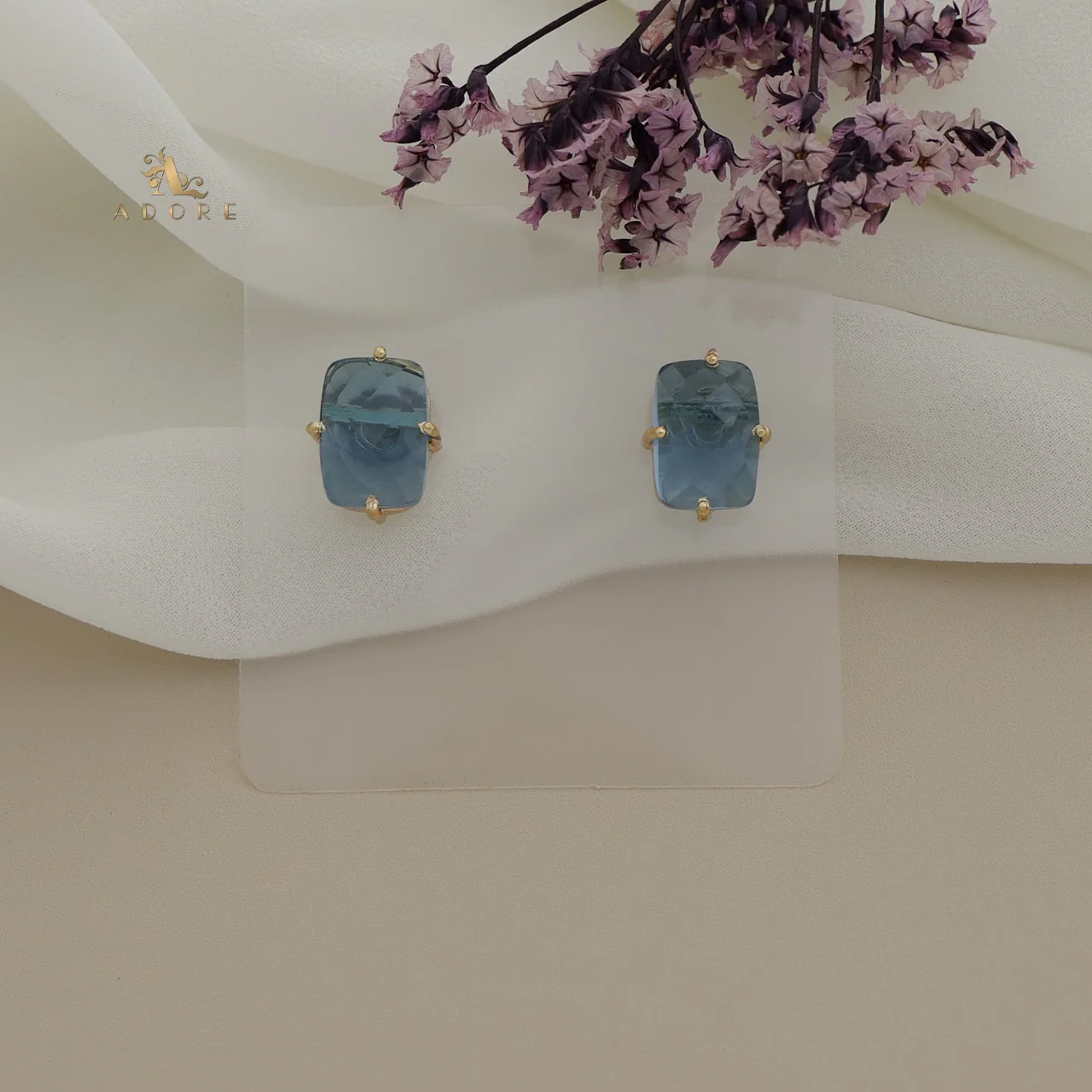 Kenmi Rectangle Glossy Neckpiece With Earring - Image 4