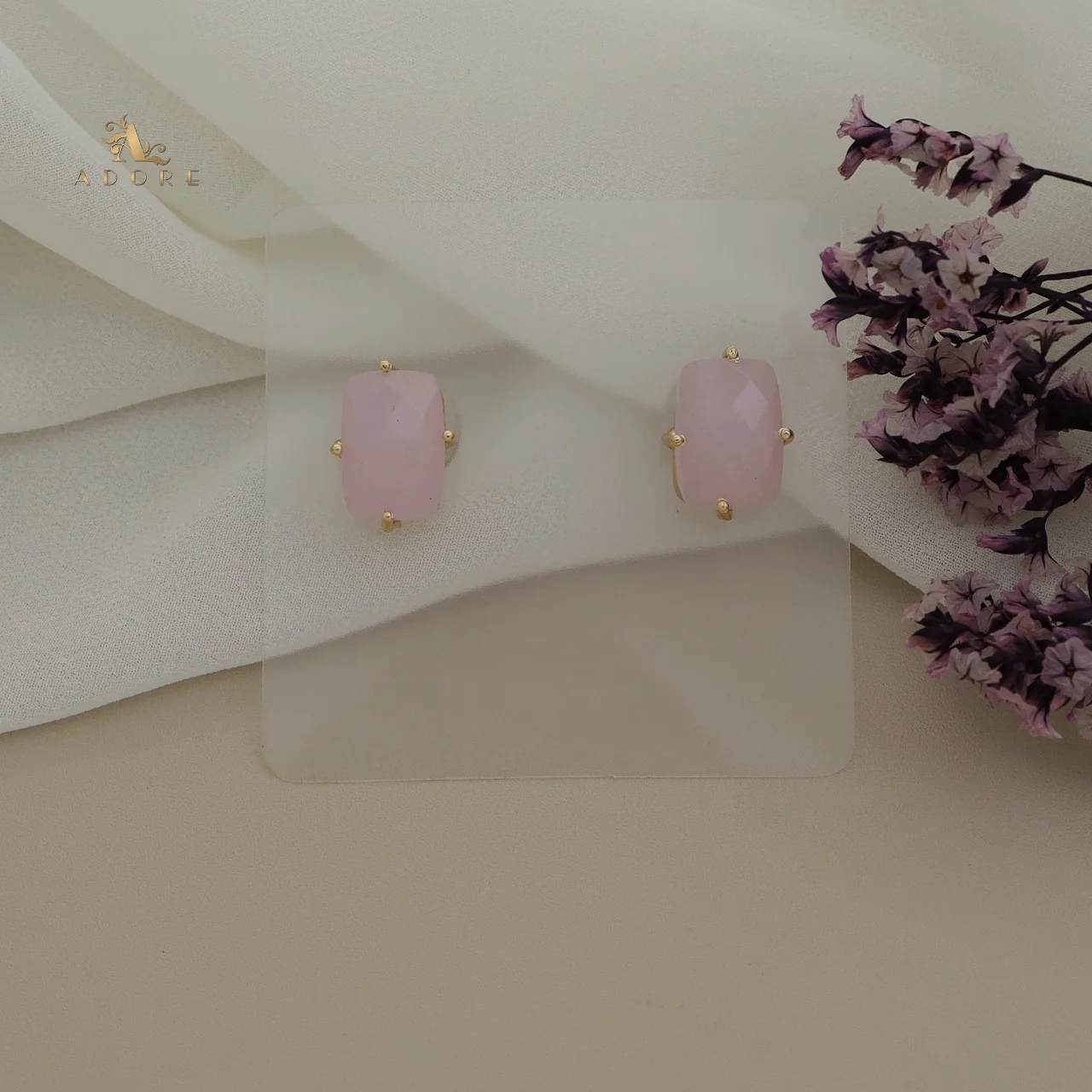 Kenmi Rectangle Glossy Neckpiece With Earring - Image 9