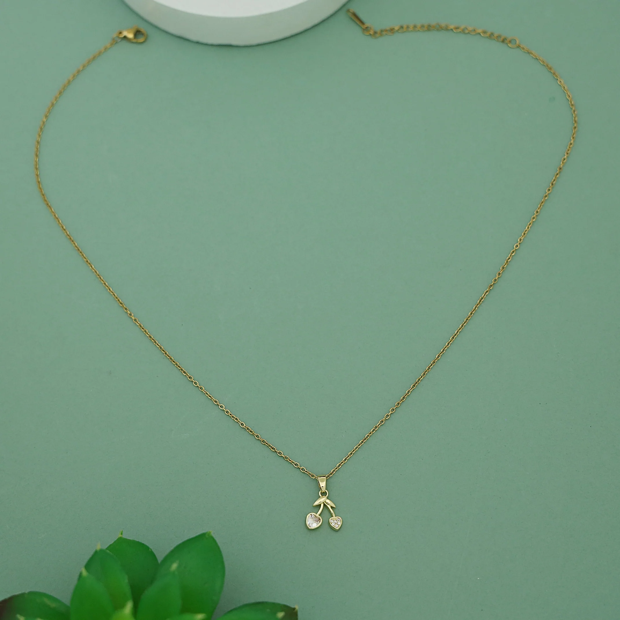 Khloe Dual Heart Cherry Neckpiece - Image 5