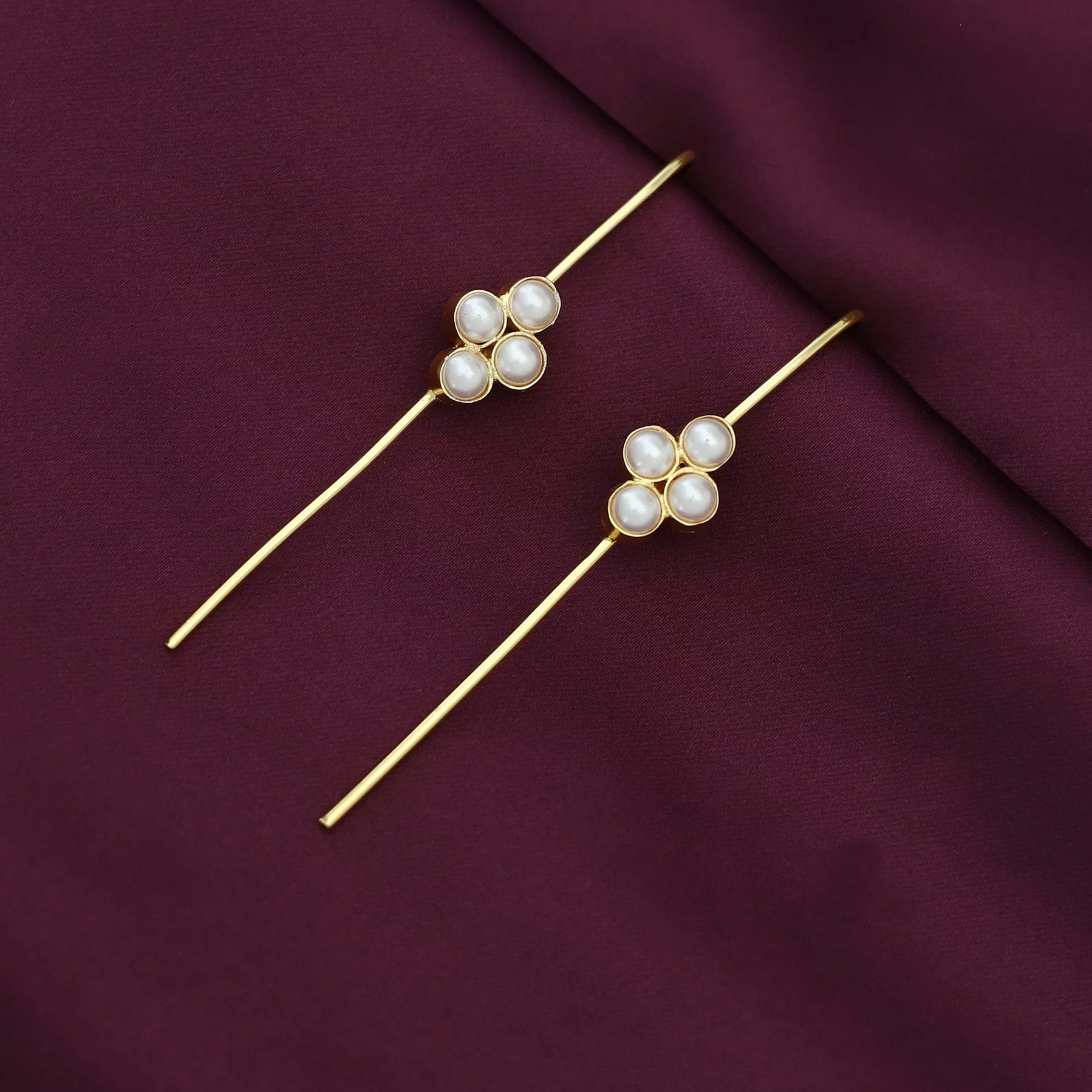 Kiana Golden 4 Pearl Ear - Cuff (Set Of 2) - Image 2