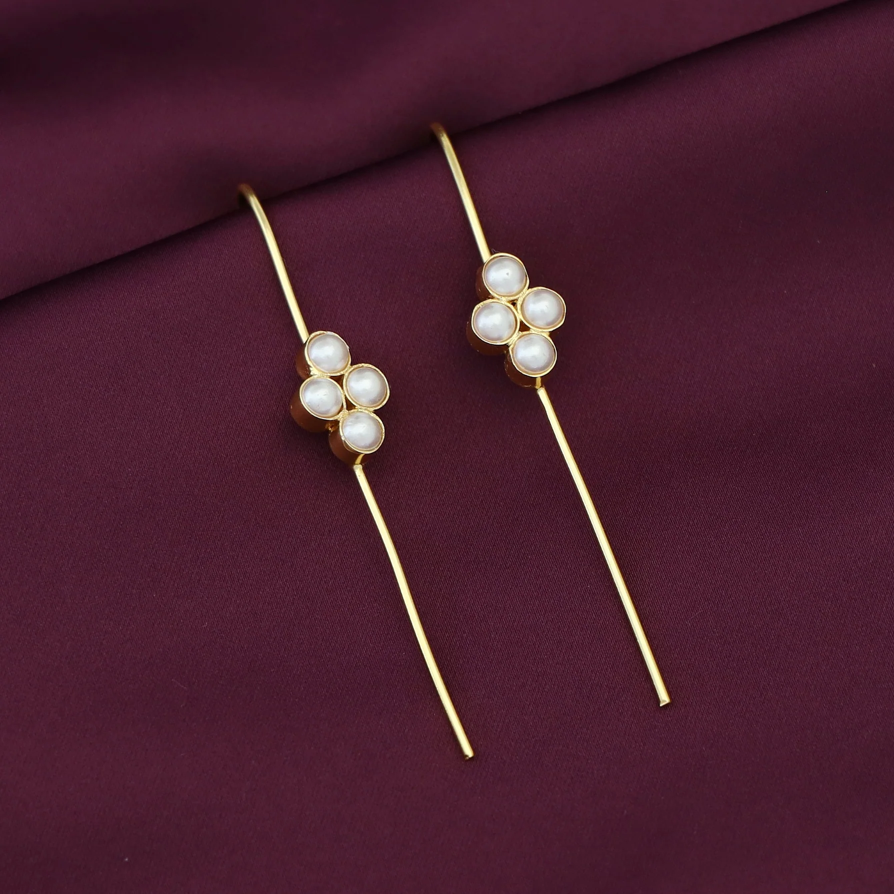 Kiana Golden 4 Pearl Ear - Cuff (Set Of 2) - Image 4