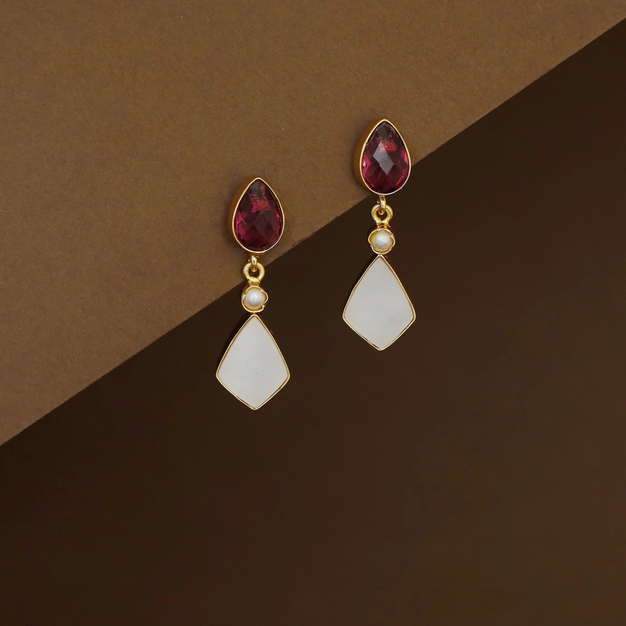 Kiana MOP Glossy Drop Pearl Earring - Image 2