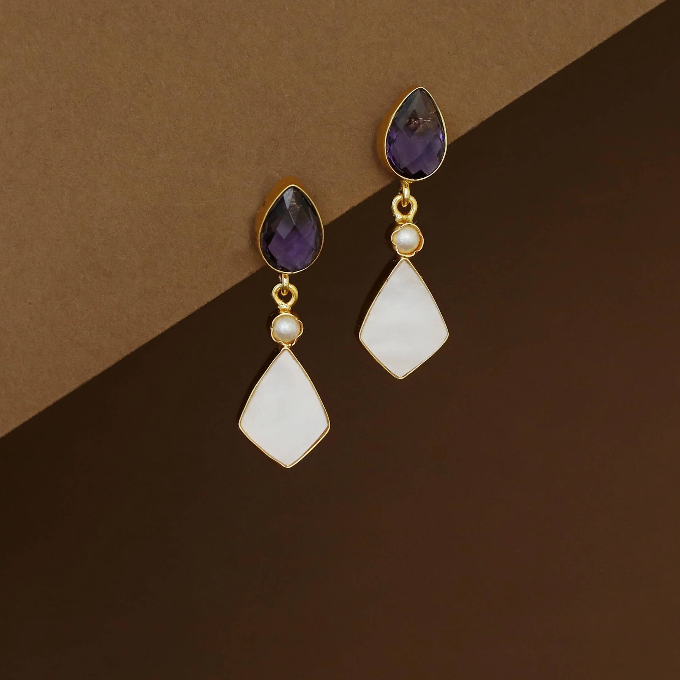 Kiana MOP Glossy Drop Pearl Earring - Image 4