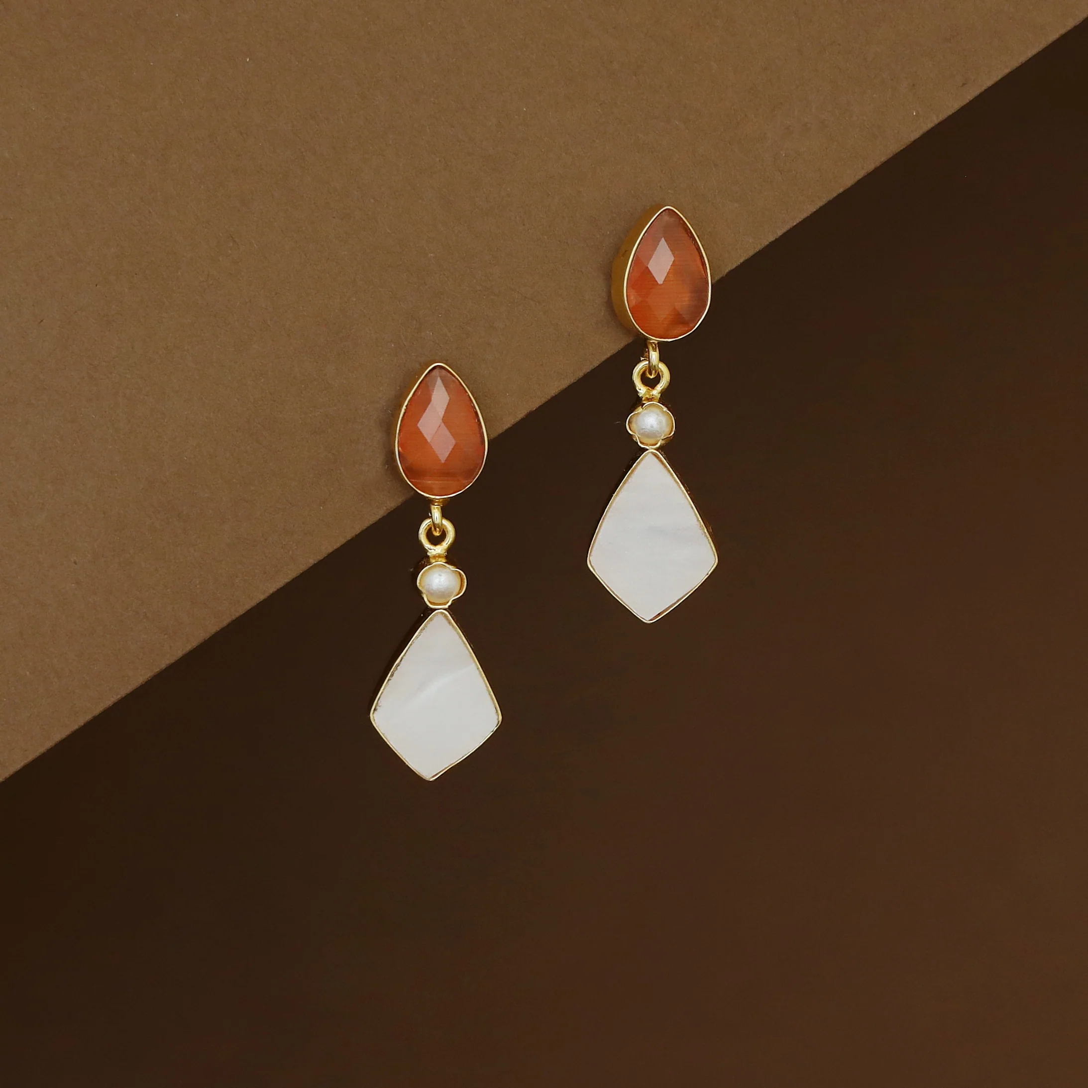 Kiana MOP Glossy Drop Pearl Earring - Image 5