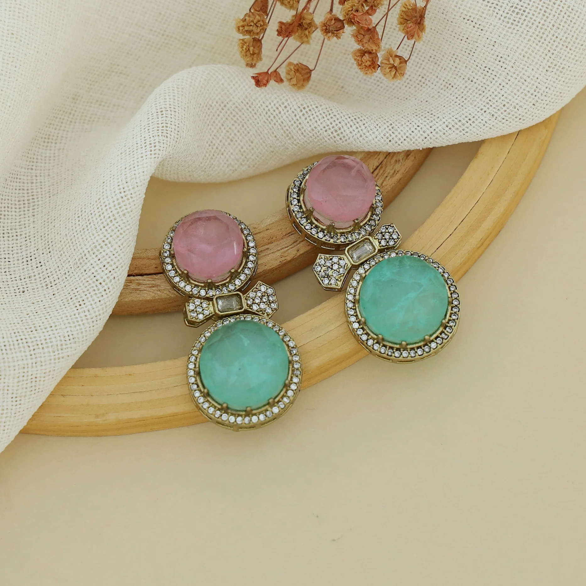 Kiansha Dual Glossy Round Earring - Image 6