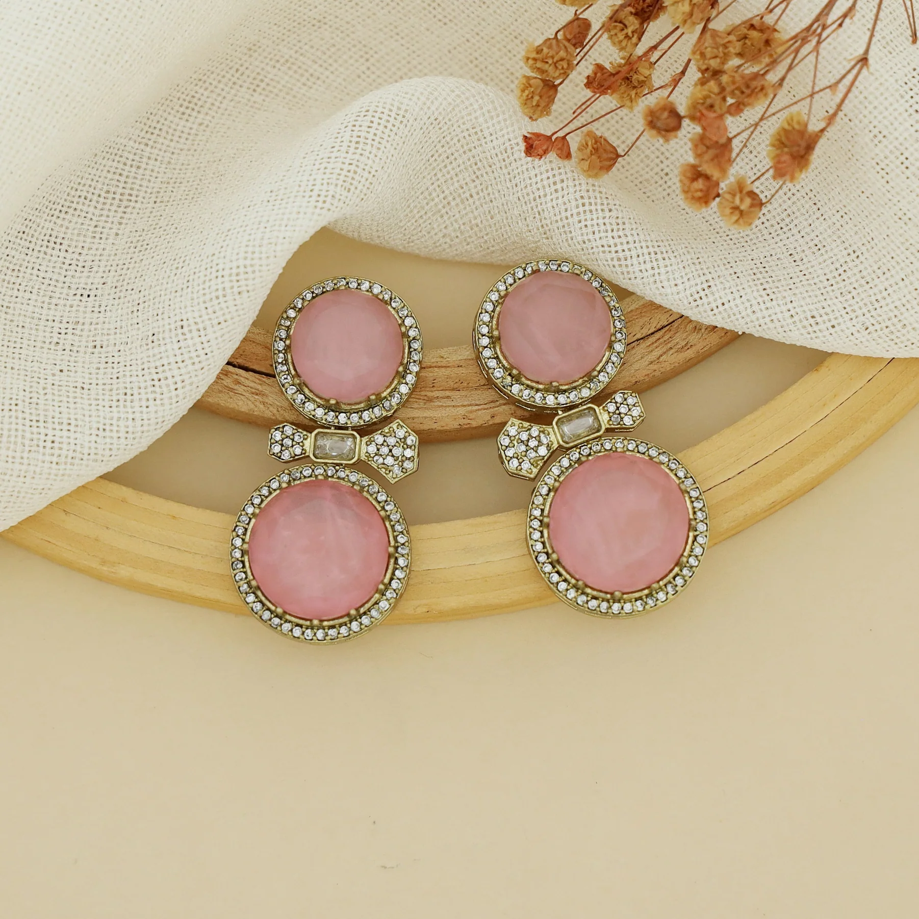 Kiansha Dual Glossy Round Earring - Image 7