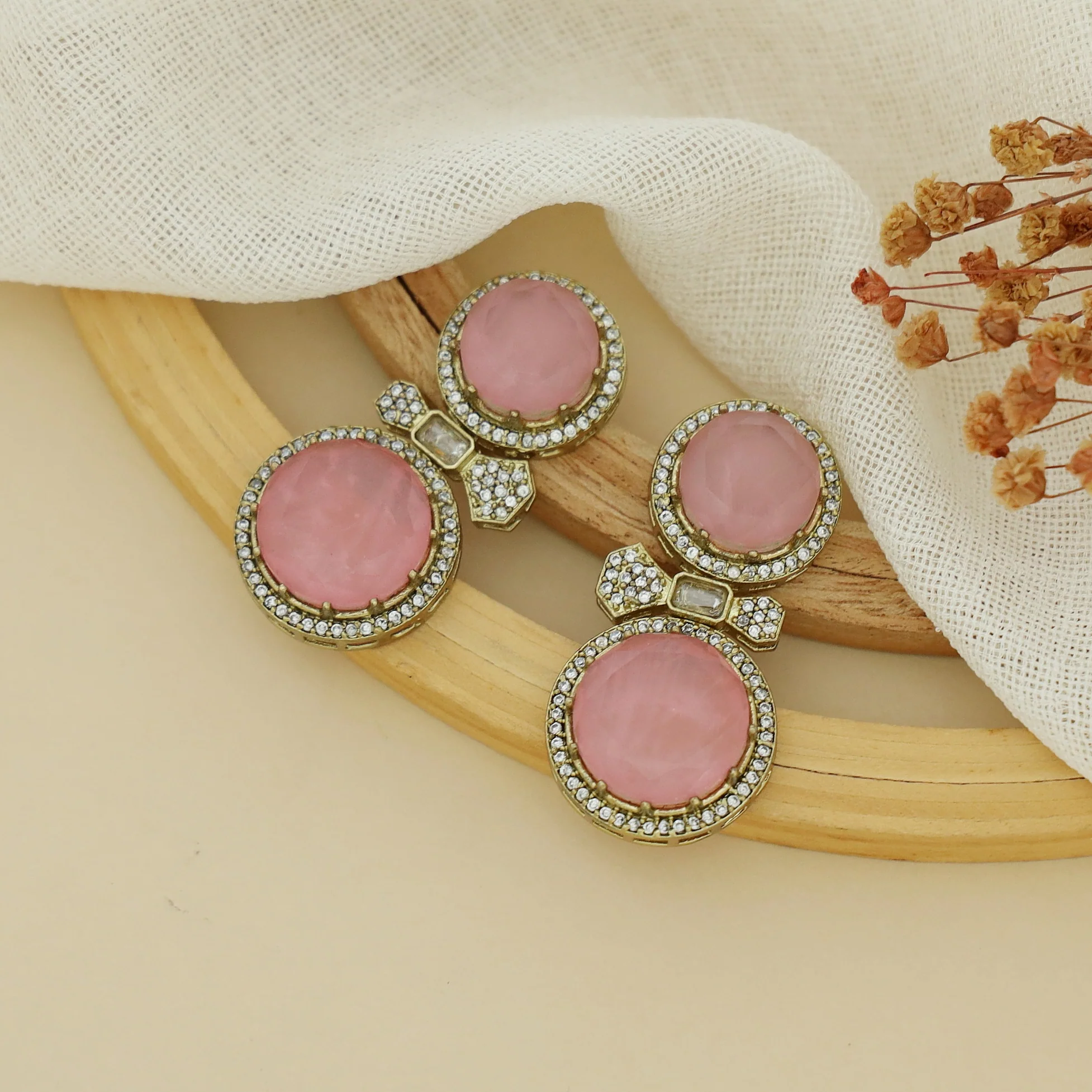 Kiansha Dual Glossy Round Earring - Image 8