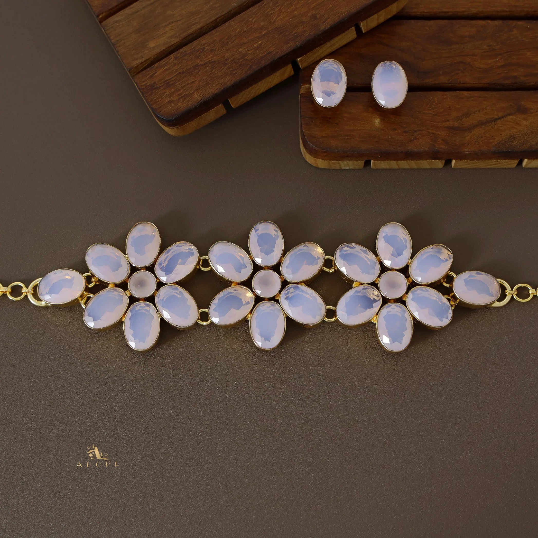 Kirsten Glossy Flower Choker With Stud - Image 13