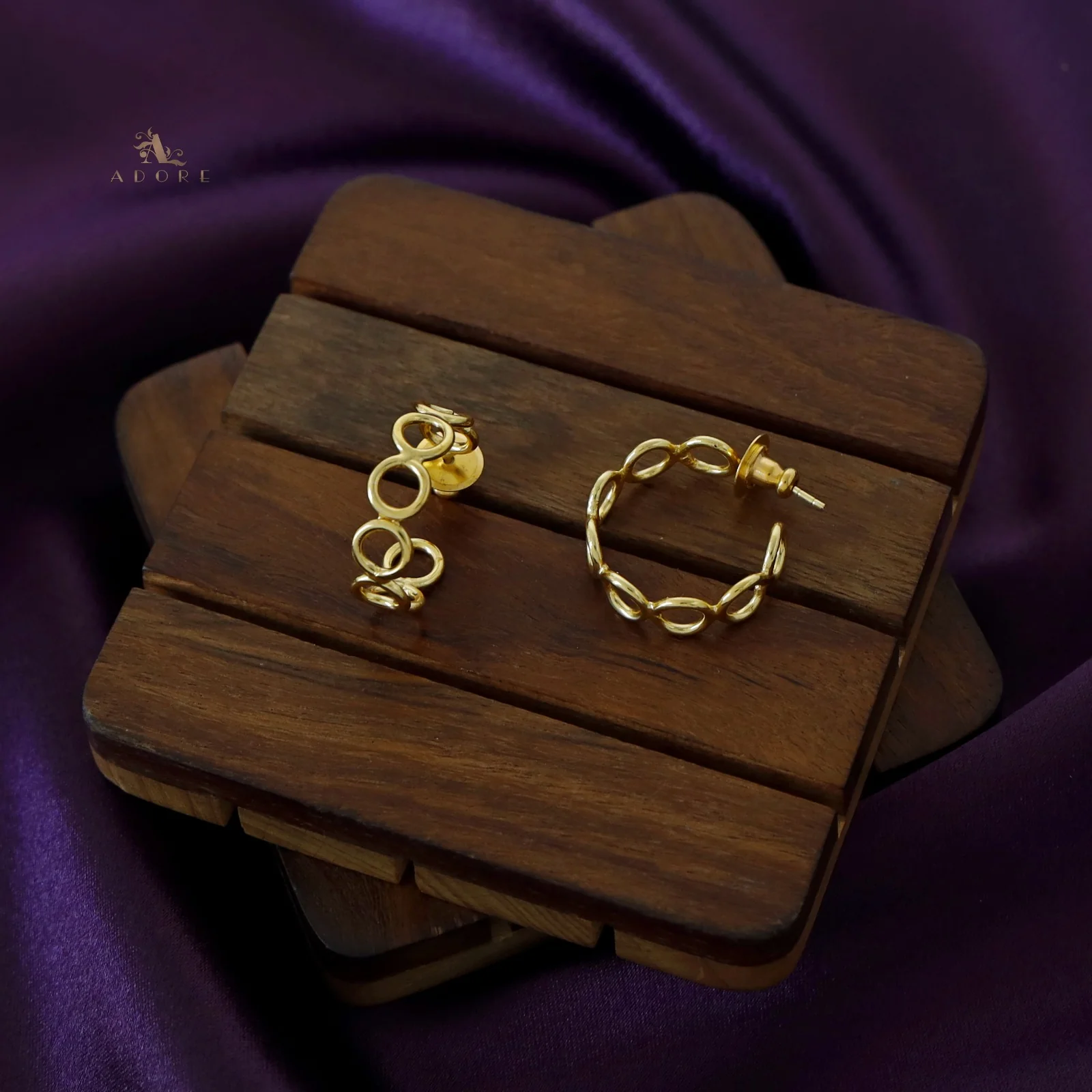 Golden Single Round Hoop - Image 4